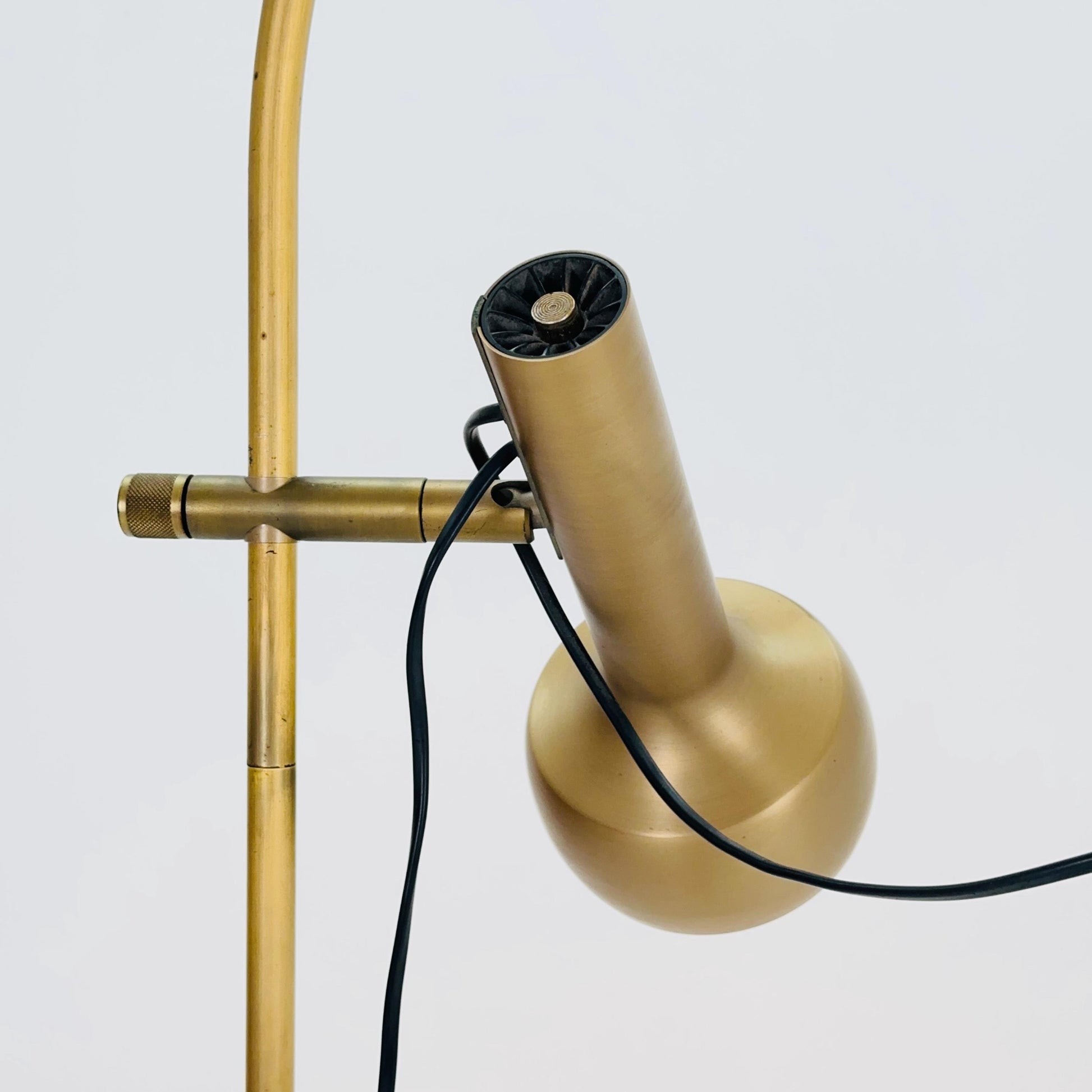 Mid-Century Golden Brass Floor Lamp by V. Frauenknecht for Swisslamps International, 1970s