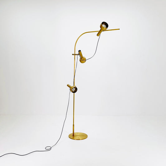 Mid-Century Golden Brass Floor Lamp by V. Frauenknecht for Swisslamps International, 1970s
