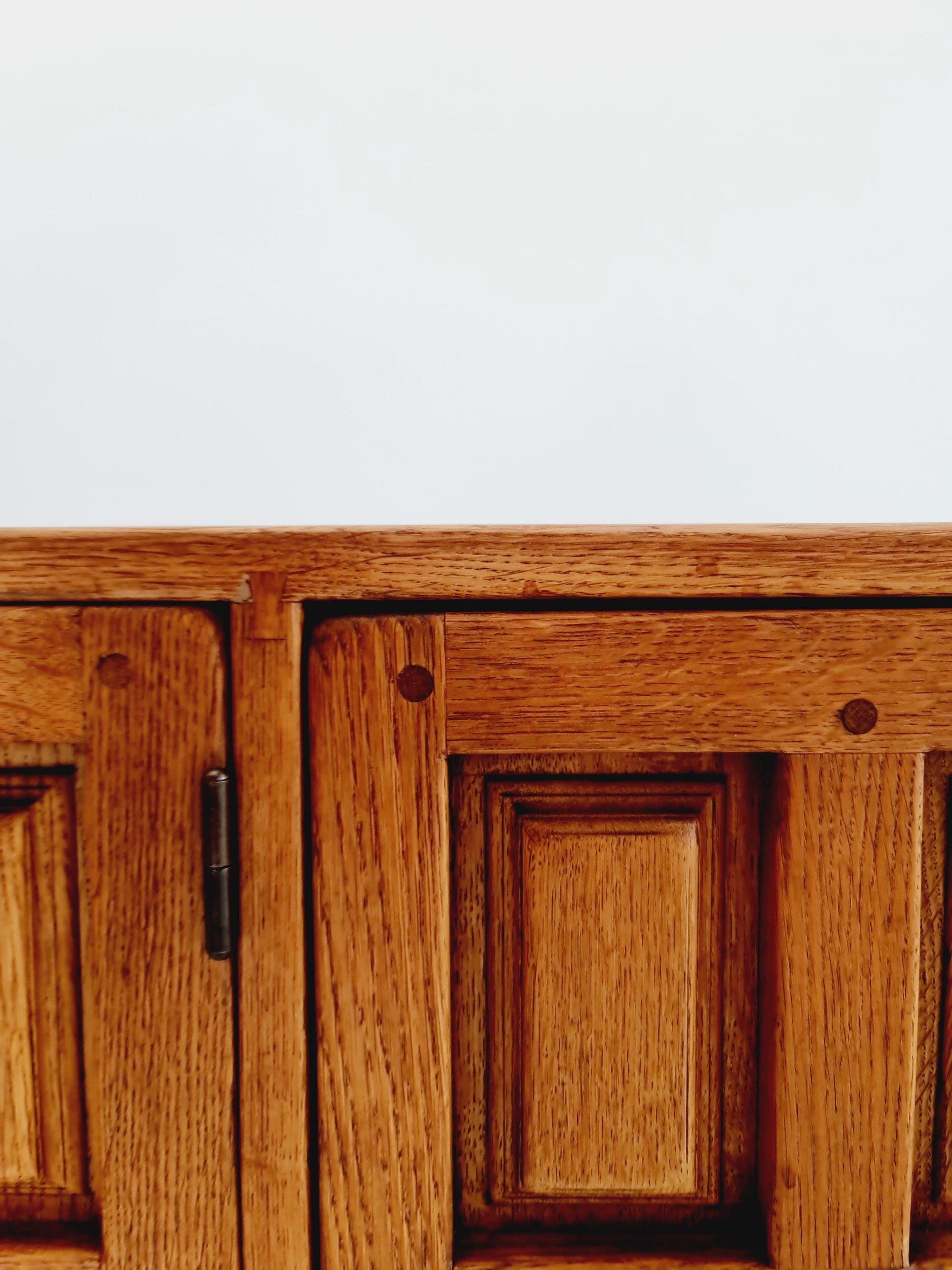 Rare Mid century Spanish Solid oak Brutalist Sideboard ,1960s