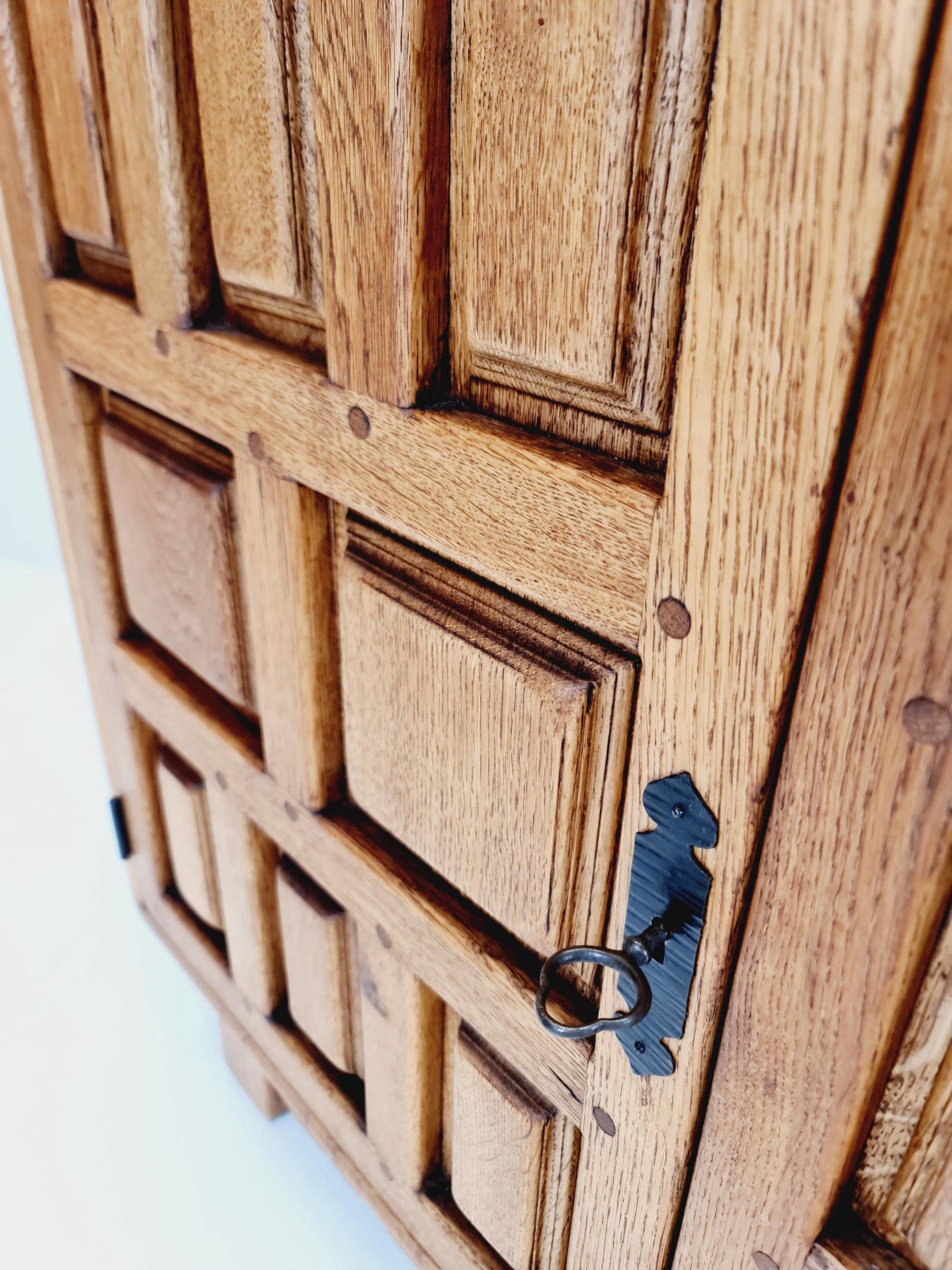 Rare Mid century Spanish Solid oak Brutalist Sideboard ,1960s