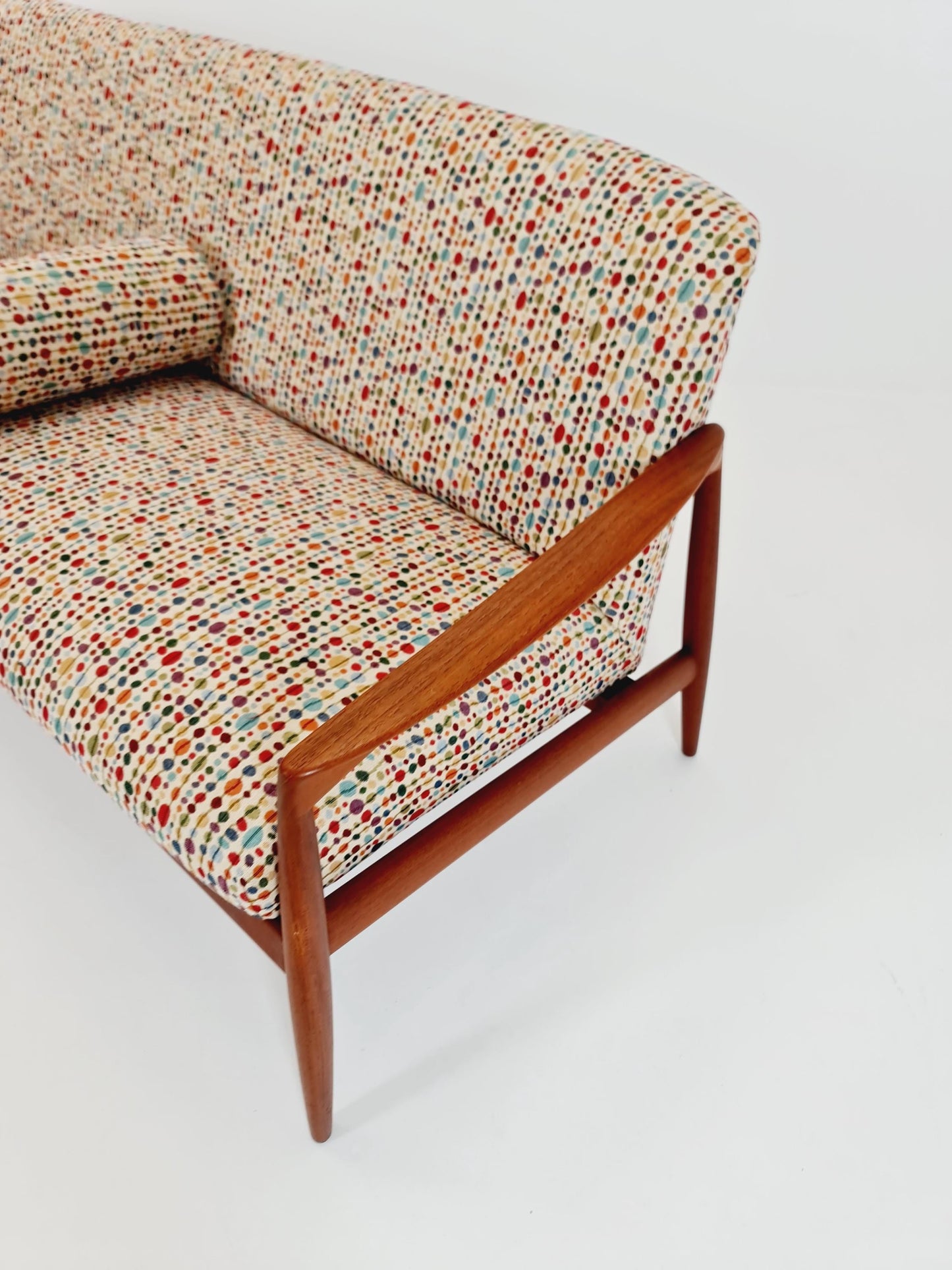 Mid-century Rare German teak lounge sofa 3 -Seater ,Carl Straub for Goldfeder 1960s