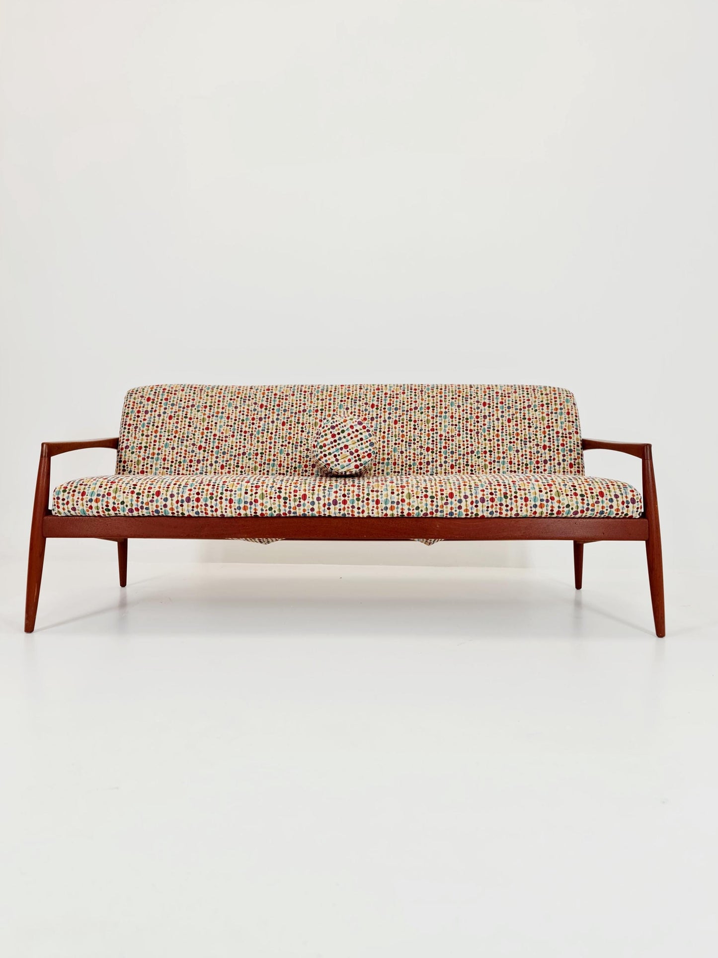 Mid-century Rare German teak lounge sofa 3 -Seater ,Carl Straub for Goldfeder 1960s