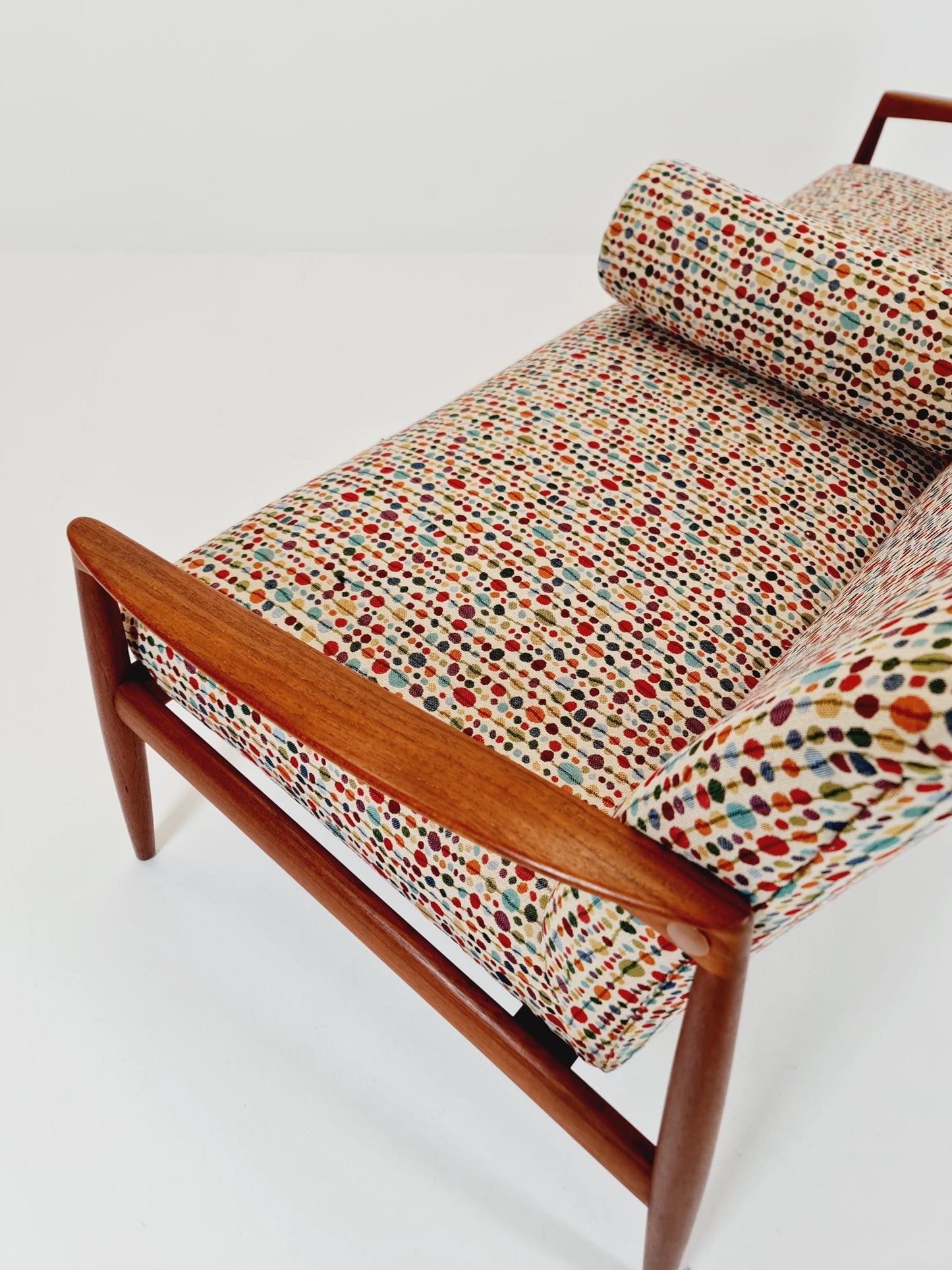 Mid-century Rare German teak lounge sofa 3 -Seater ,Carl Straub for Goldfeder 1960s