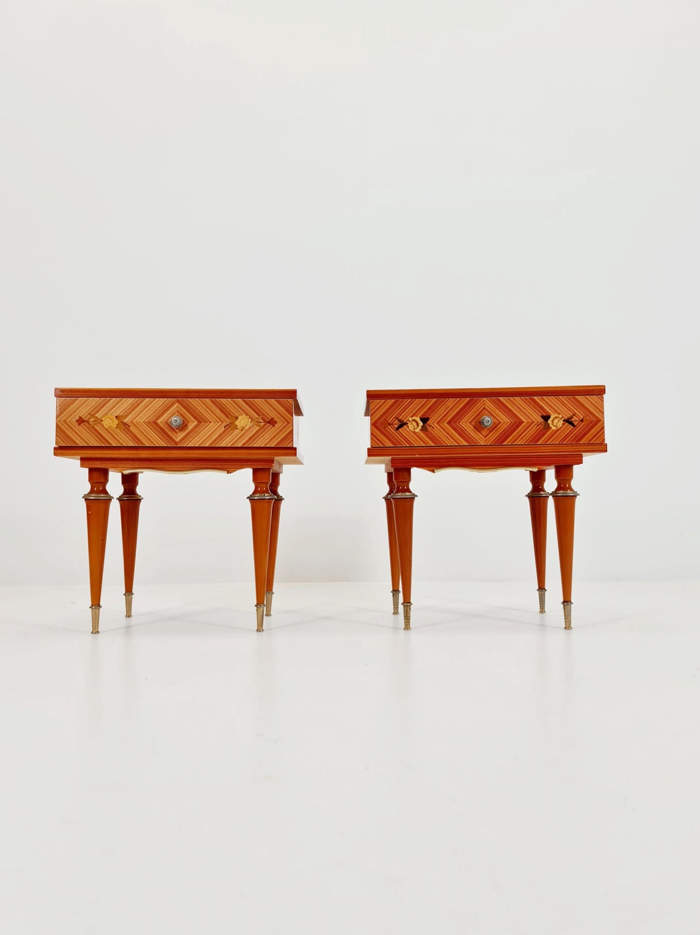 Rare Mid century French side tables/ Bedside tables/ Nightstands, ,1950s, set of 2