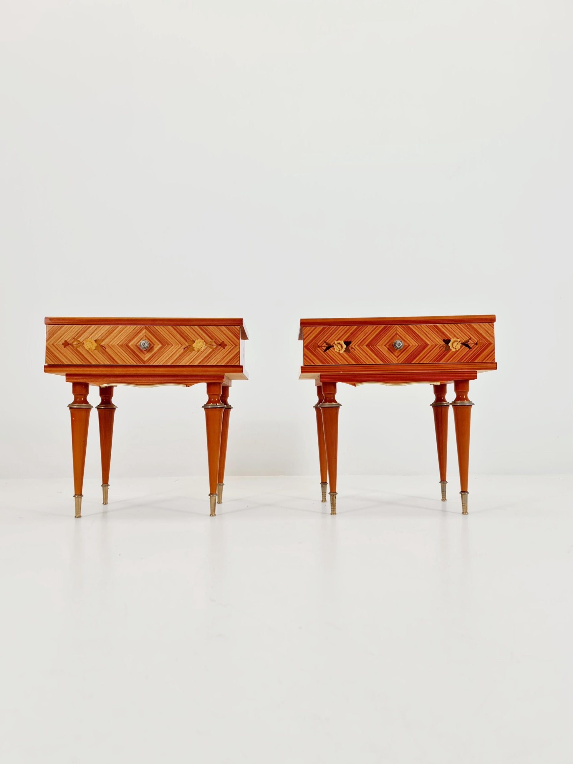 Rare Mid century French side tables/ Bedside tables/ Nightstands, ,1950s, set of 2
