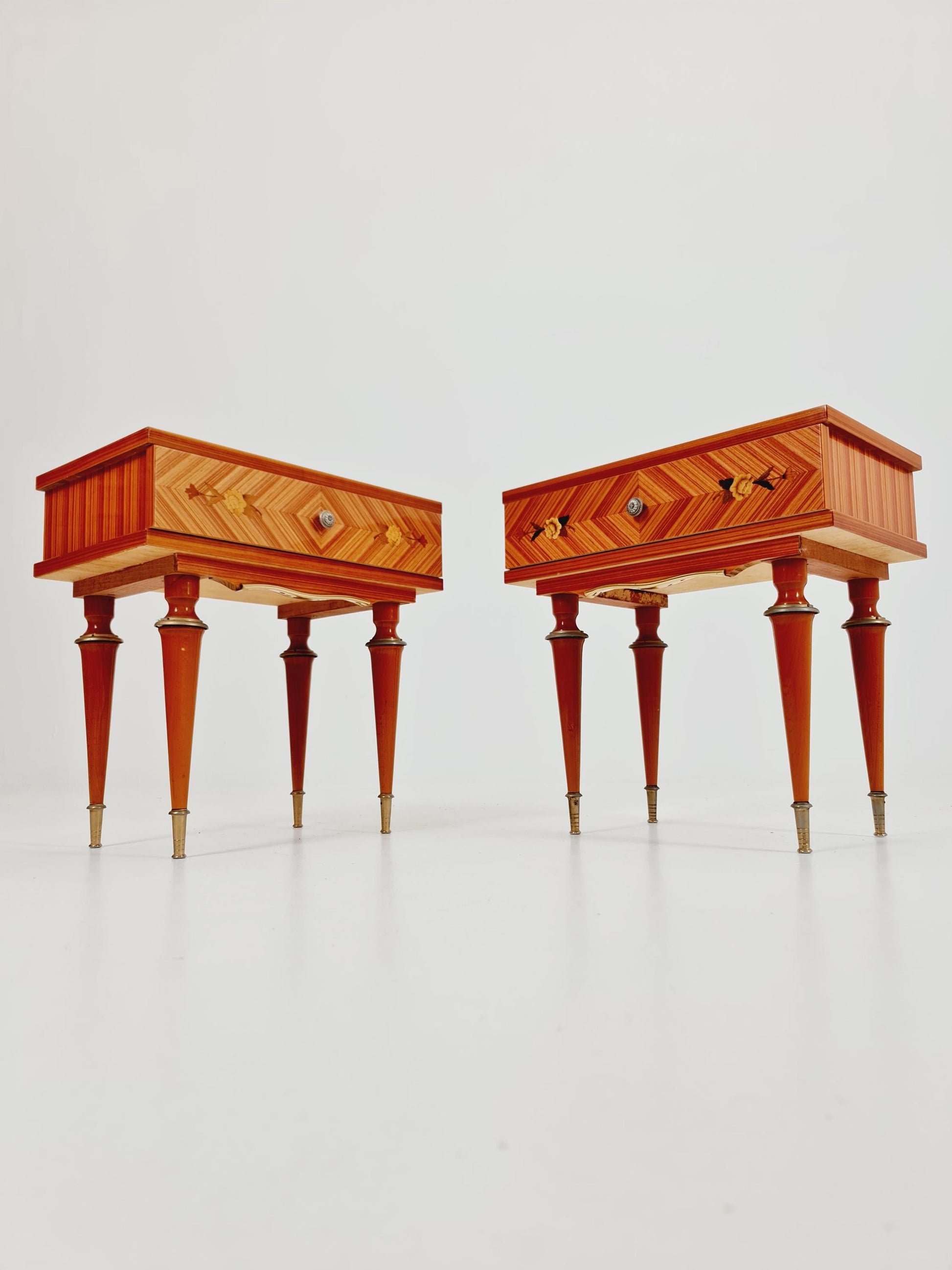 Rare Mid century French side tables/ Bedside tables/ Nightstands, ,1950s, set of 2