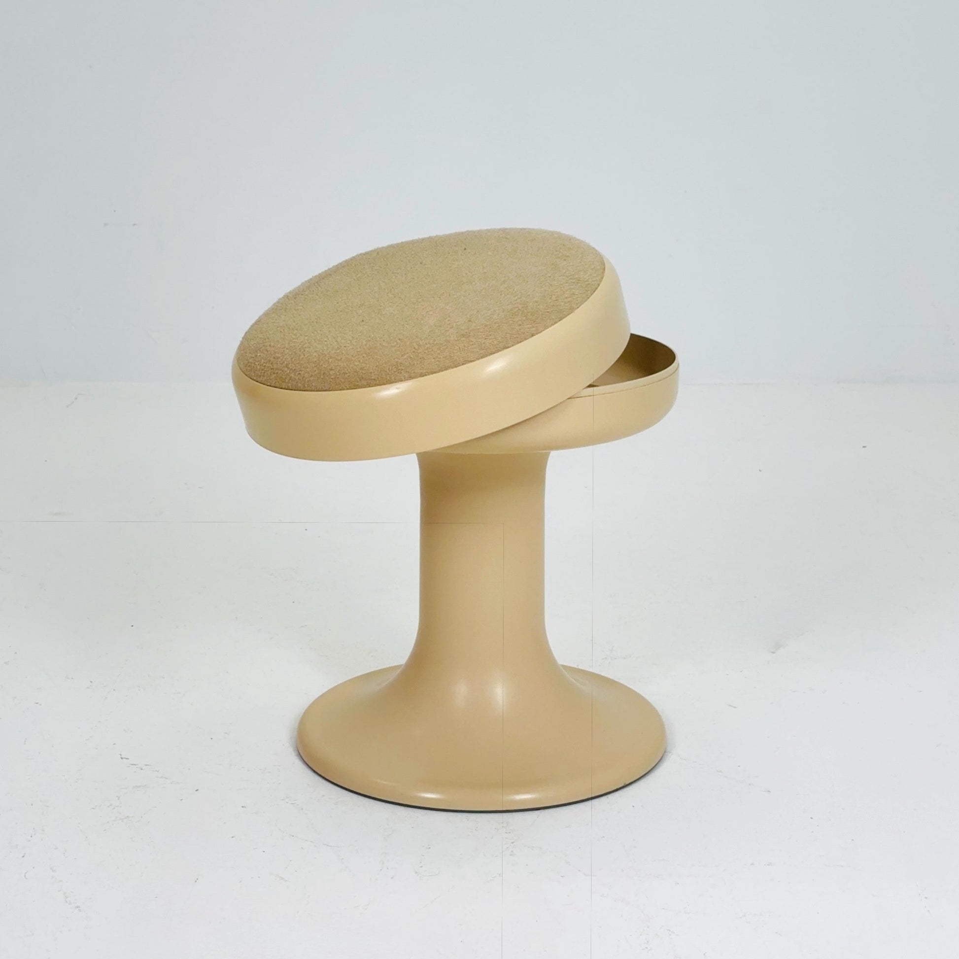 Mid century stool by Isoklepa - space age stool - Tulip Stool - Vintage Upholstered Plastic Stool - Germany, 1970s