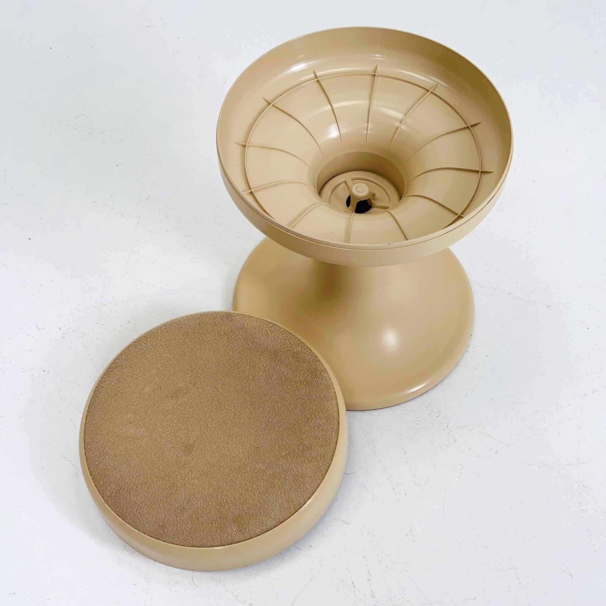 Mid century stool by Isoklepa - space age stool - Tulip Stool - Vintage Upholstered Plastic Stool - Germany, 1970s