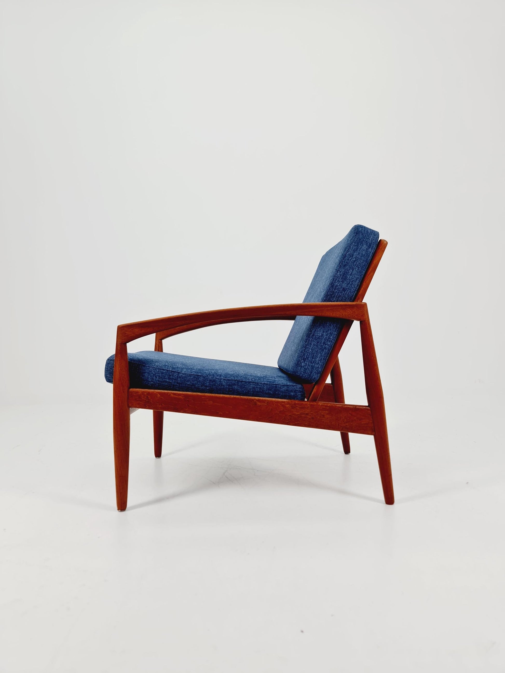 Mid-century Rare Danish teak Paper knife lounge chair/ Easy chair by Kai kristiansen For Magnus olsen Model 121 , 1960s