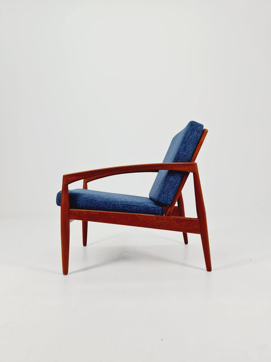 Mid-century Rare Danish teak Paper knife lounge chair/ Easy chair by Kai kristiansen For Magnus olsen Model 121 , 1960s