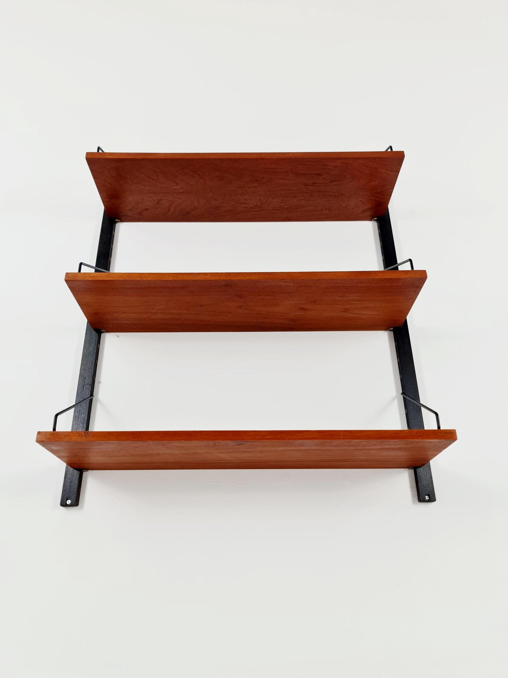 Midcentury Danish Teak Wall-Mounted Shelving Unit, by Royal for Poul Cadovius, 1960s