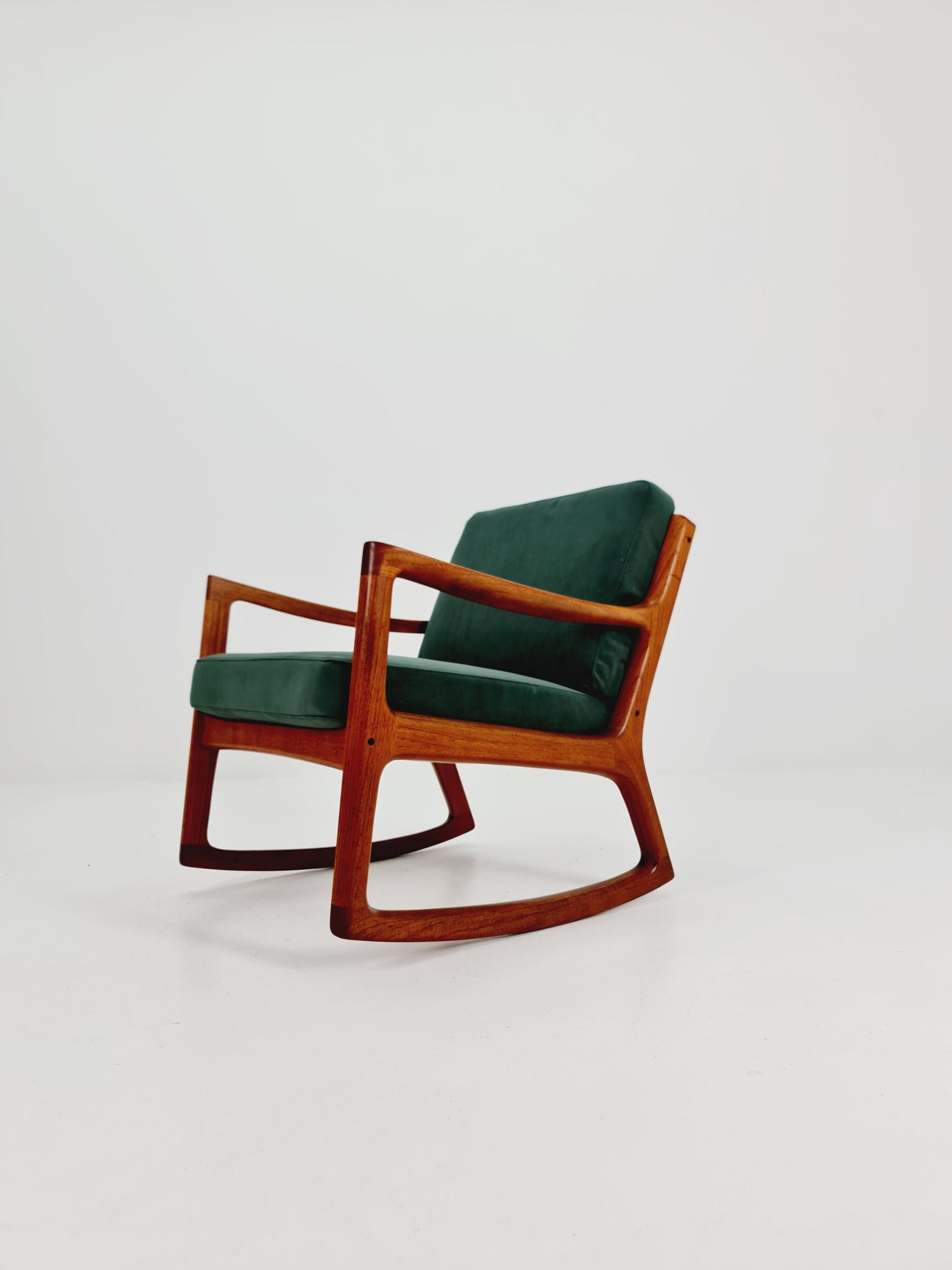 Mid-century Rare Danish teak Rocking chair/ Easy chair by Ole Wanscher for Cado France &Son , 1960s