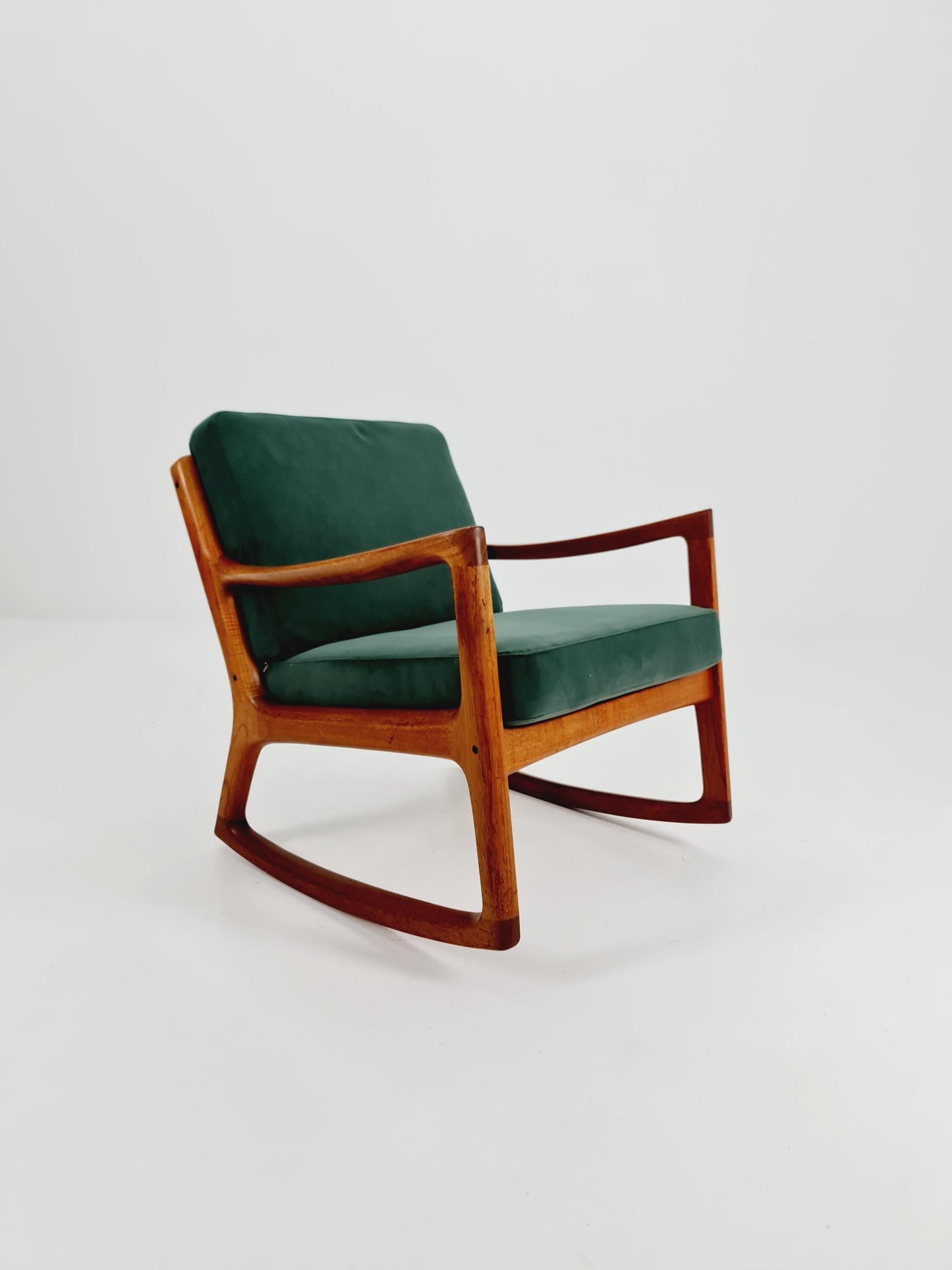 Mid-century Rare Danish teak Rocking chair/ Easy chair by Ole Wanscher for Cado France &Son , 1960s