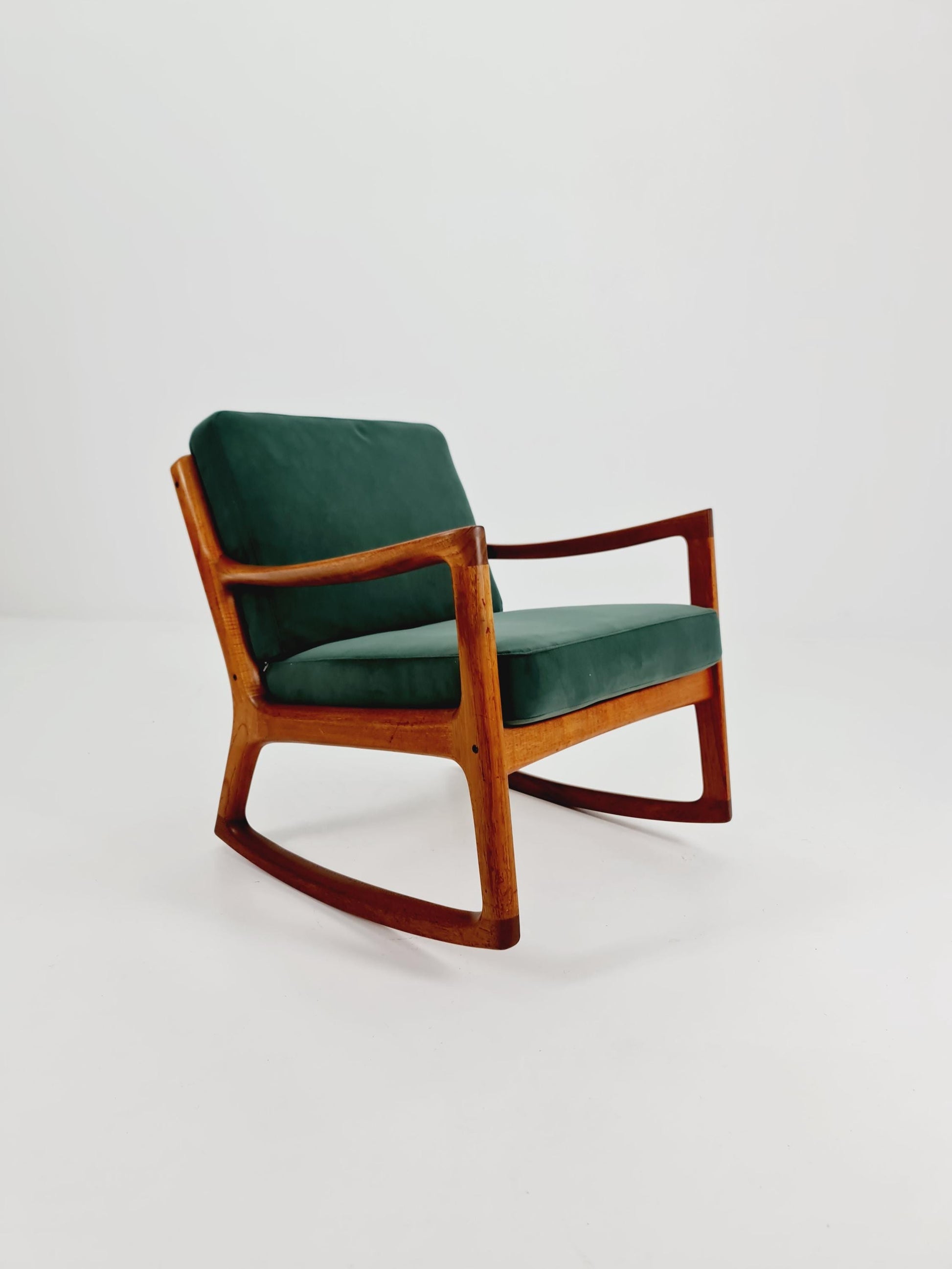 Mid-century Rare Danish teak Rocking chair/ Easy chair by Ole Wanscher for Cado France &Son , 1960s