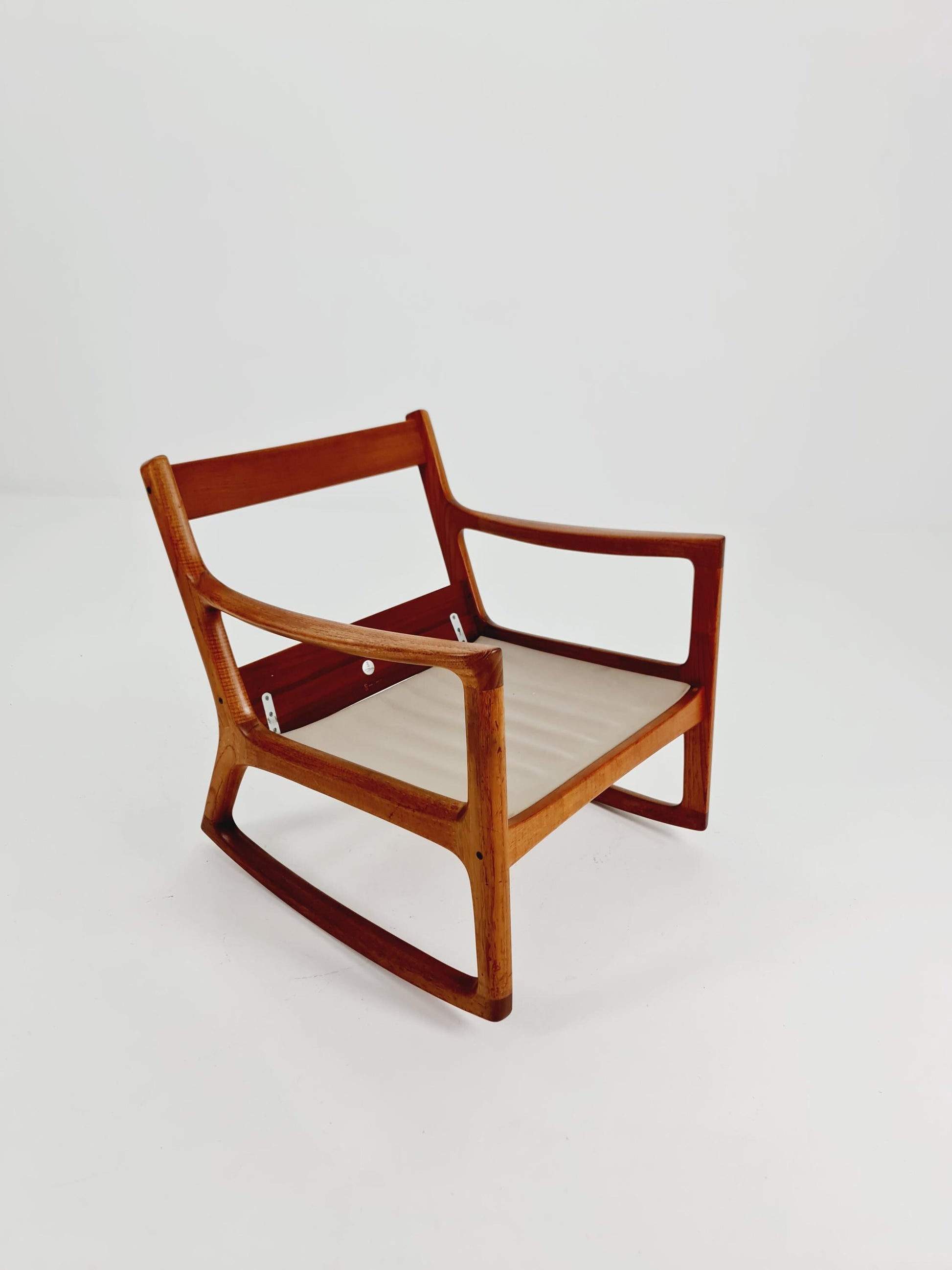 Mid-century Rare Danish teak Rocking chair/ Easy chair by Ole Wanscher for Cado France &Son , 1960s
