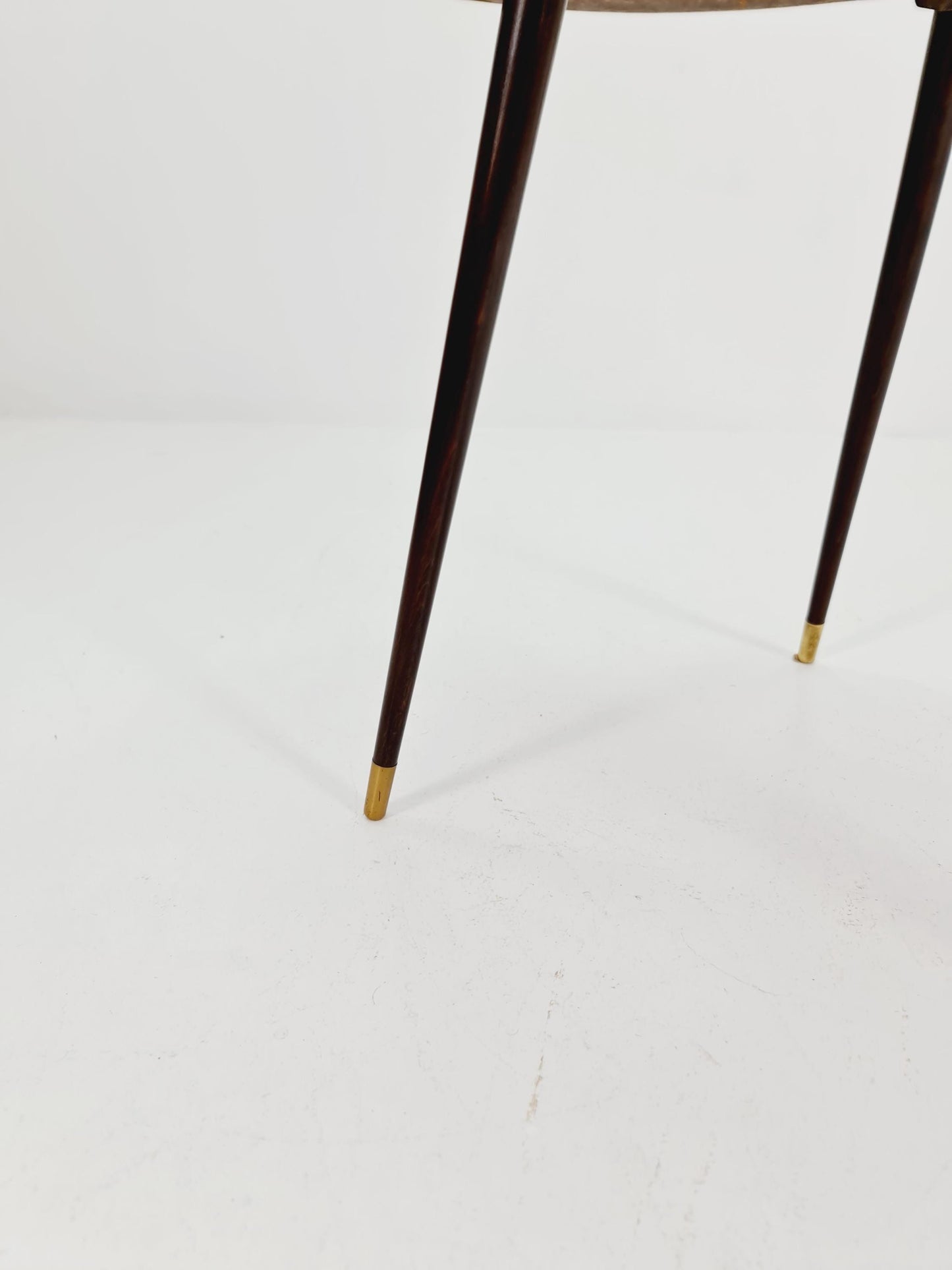 German Mid-Century Tripod Glass & Brass Coffee Table By Else 1950s