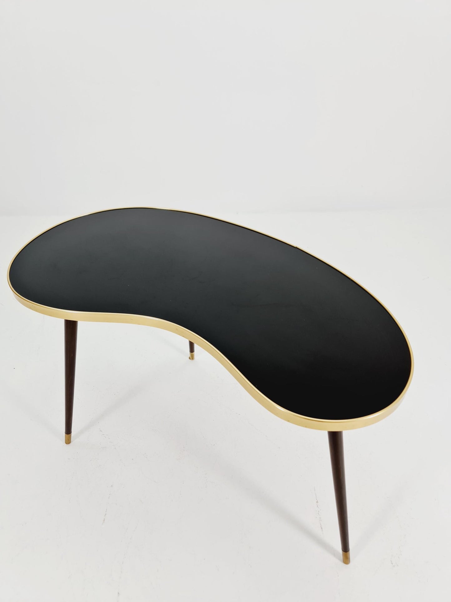 German Mid-Century Tripod Glass & Brass Coffee Table By Else 1950s