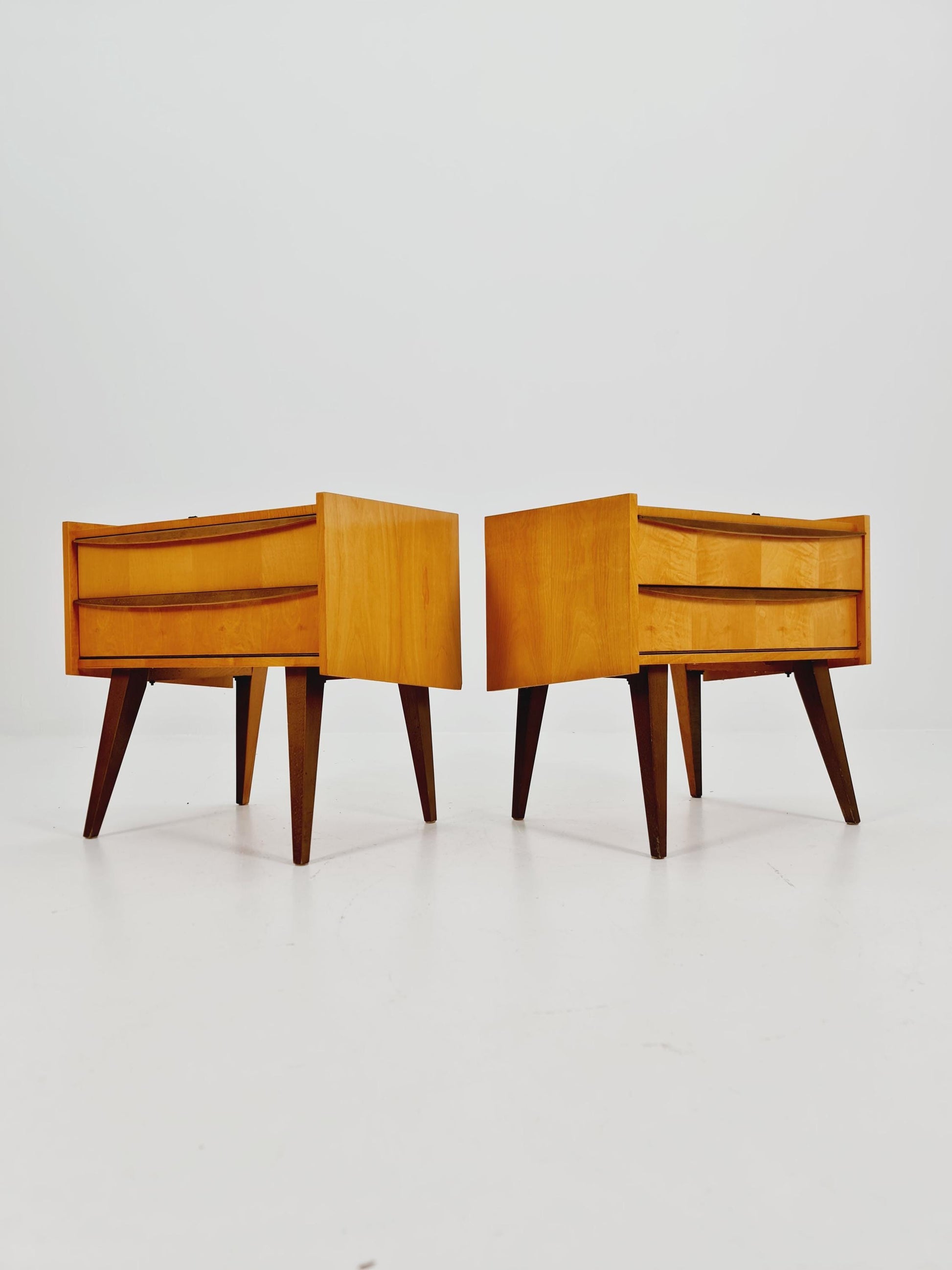 German Mid century nightstands/ bedside tables BY WK Möbel , 1960s Set of 2