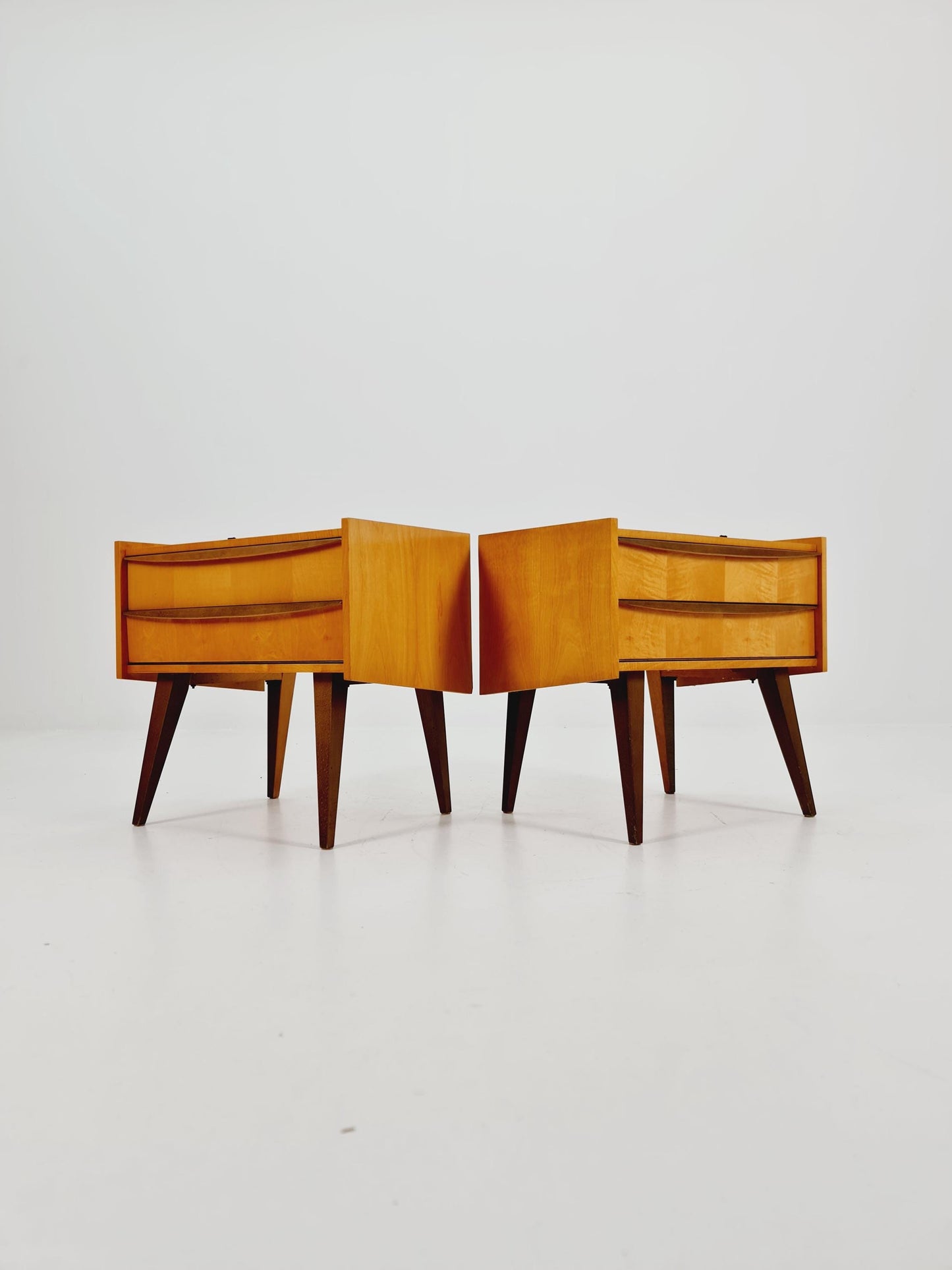German Mid century nightstands/ bedside tables BY WK Möbel , 1960s Set of 2