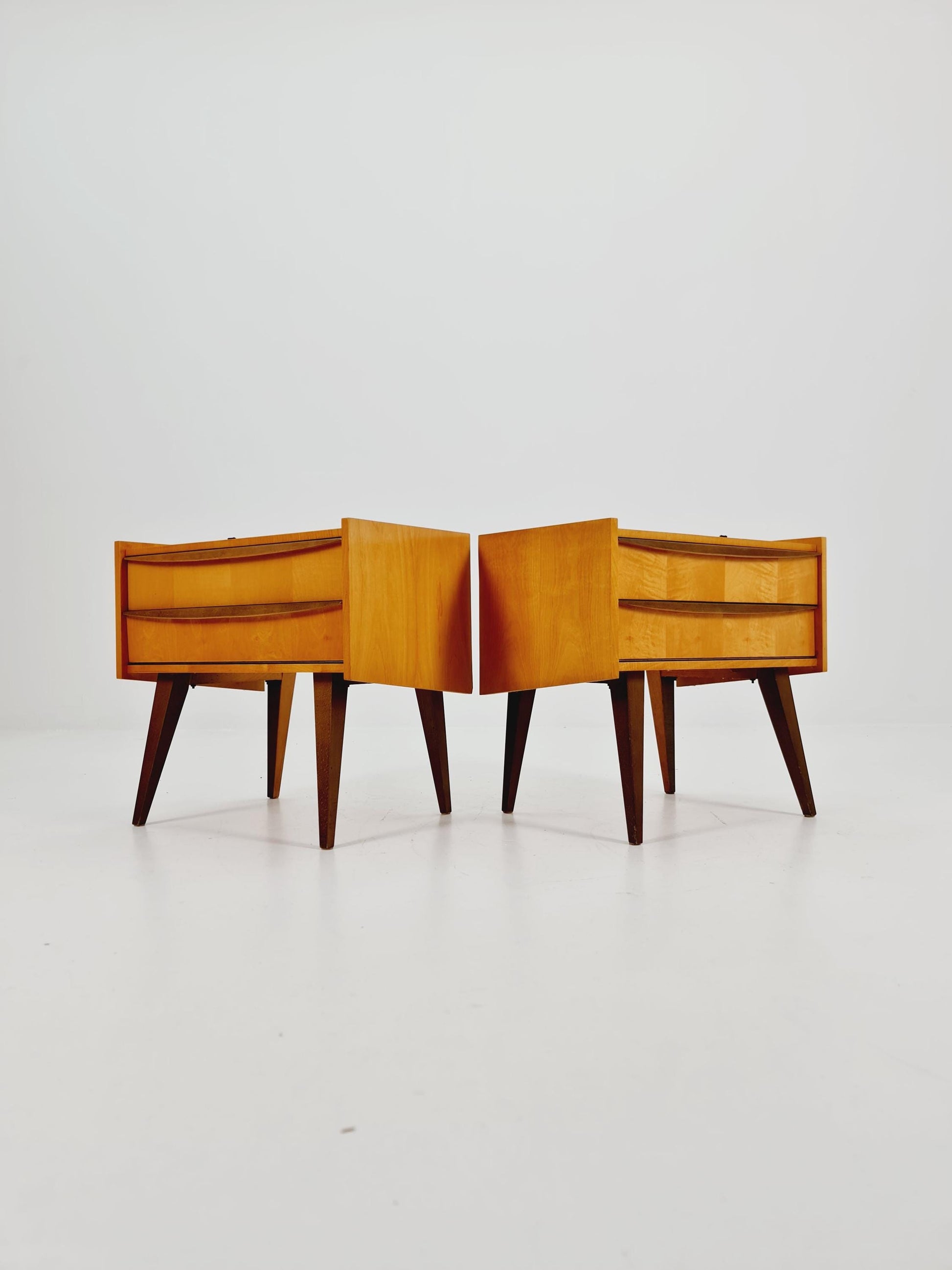 German Mid century nightstands/ bedside tables BY WK Möbel , 1960s Set of 2
