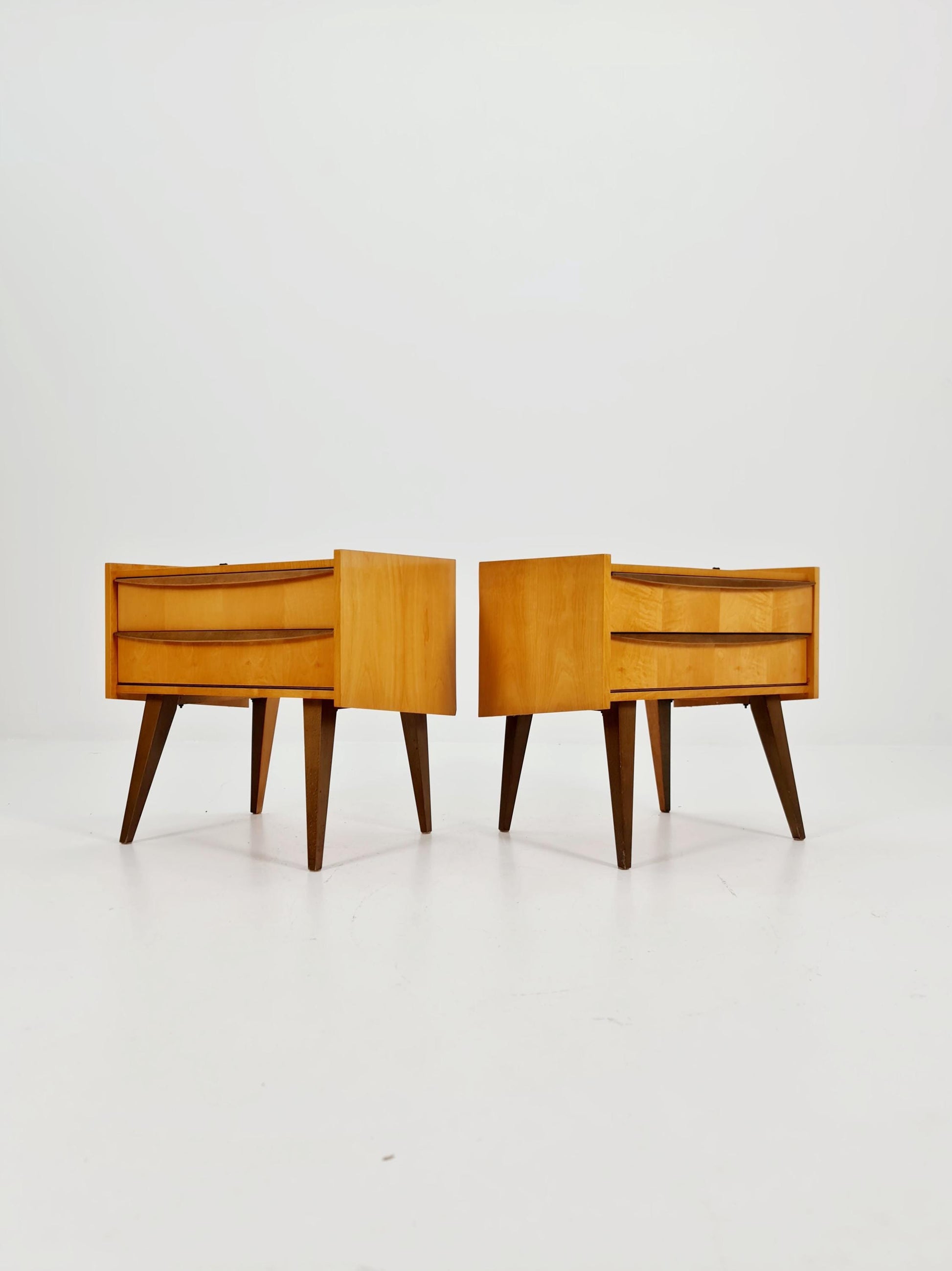 German Mid century nightstands/ bedside tables BY WK Möbel , 1960s Set of 2