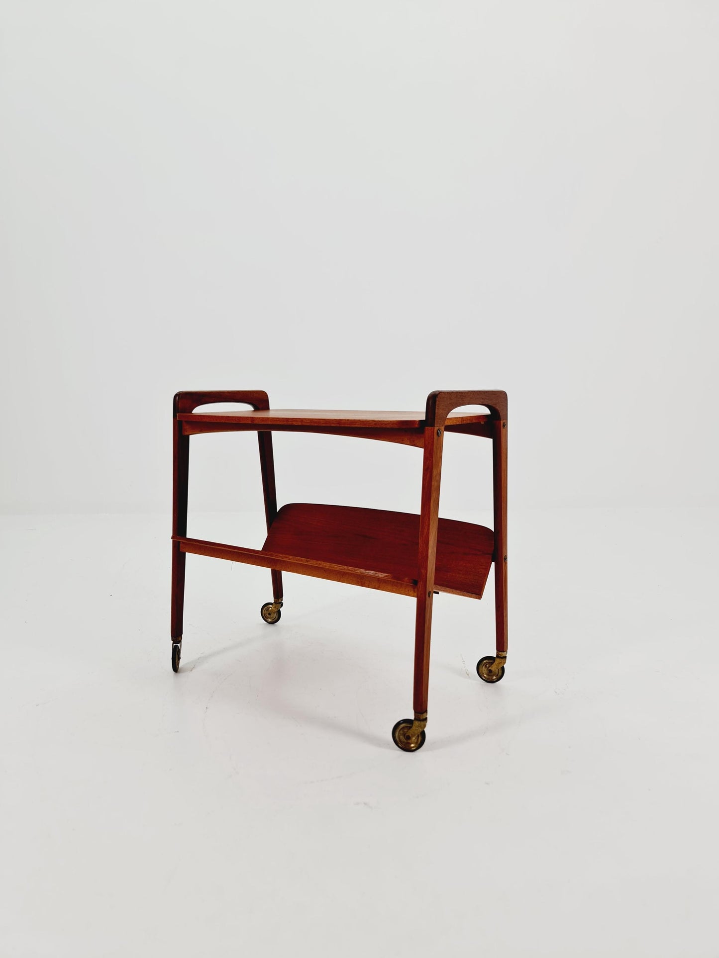 Midcentury Teak Vintage Side table/ Bedside table/ Night stand with News Paper shelf straight from the sixties By Opal