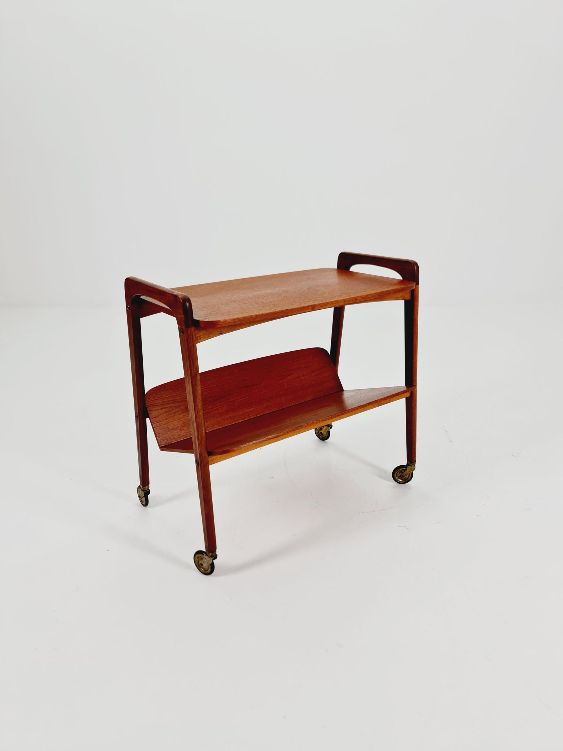 Midcentury Teak Vintage Side table/ Bedside table/ Night stand with News Paper shelf straight from the sixties By Opal