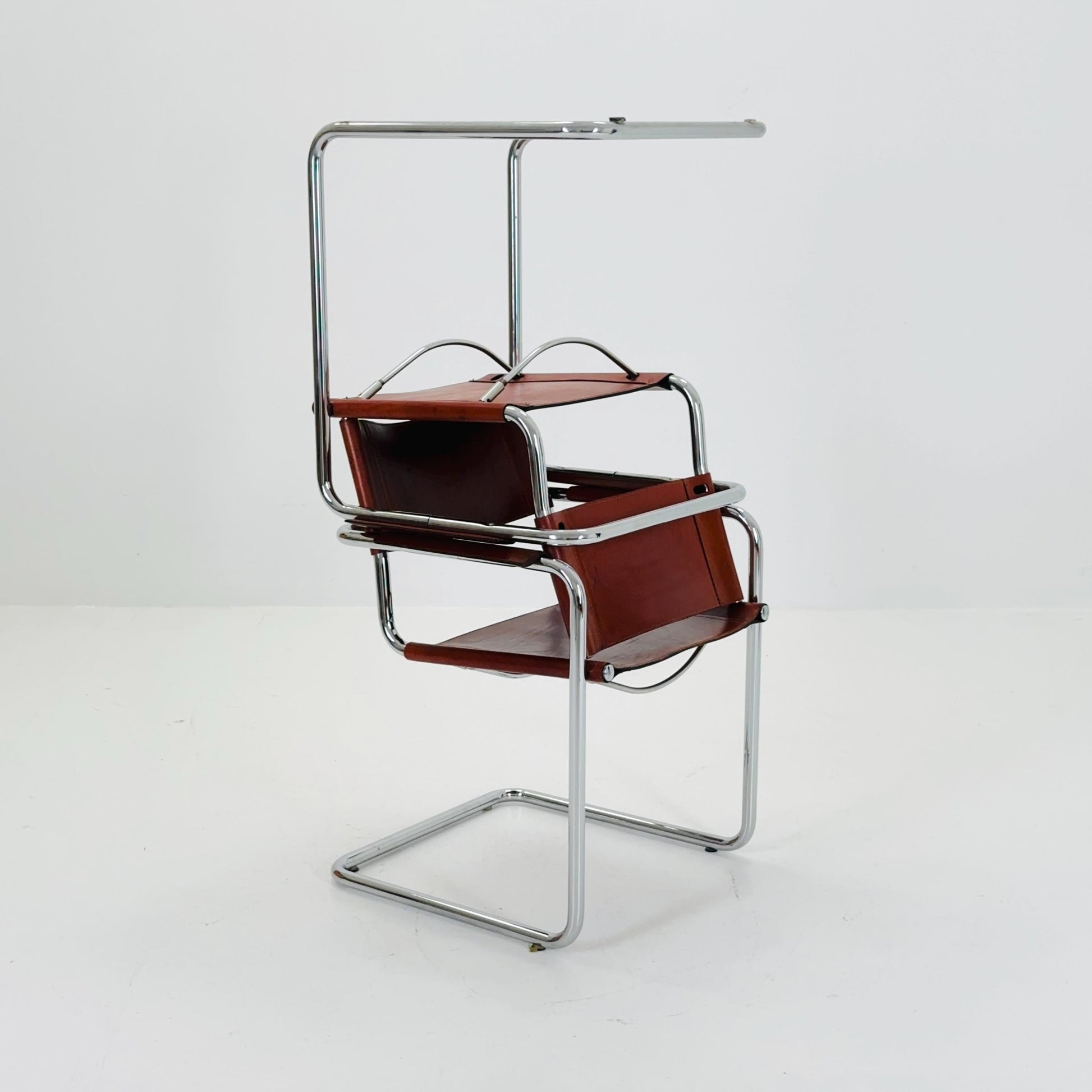 Set of 6 Model MG5 Centro Studi dining cognac leather chairs by Mart Stam & Marcel Breuer for Matteo Grassi, 1980s