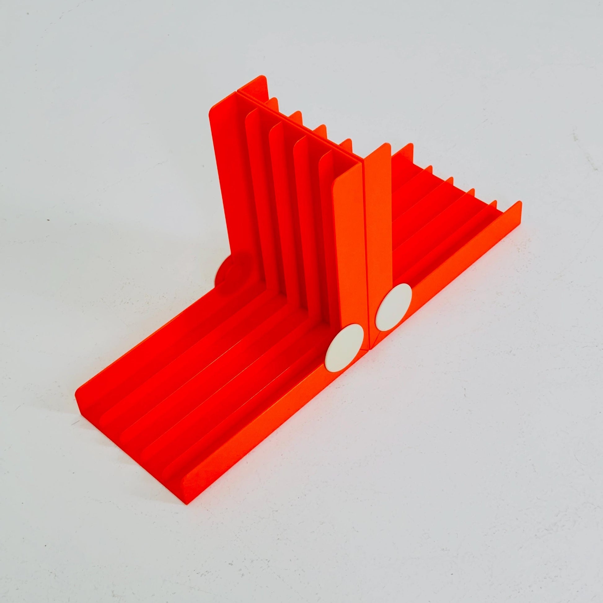 Set of 2 Space age Scholl Vintage foldable Record Holders- orange Translucent LP Box /Vinyl Box - germany 1970s