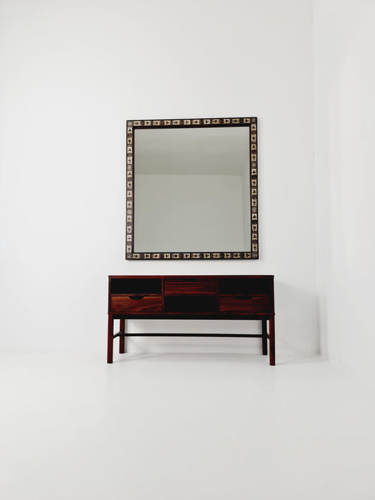 high quality sideboard and Big Mirror by designer Severin Hansen for Haslev and Royal copenhagen 1960s