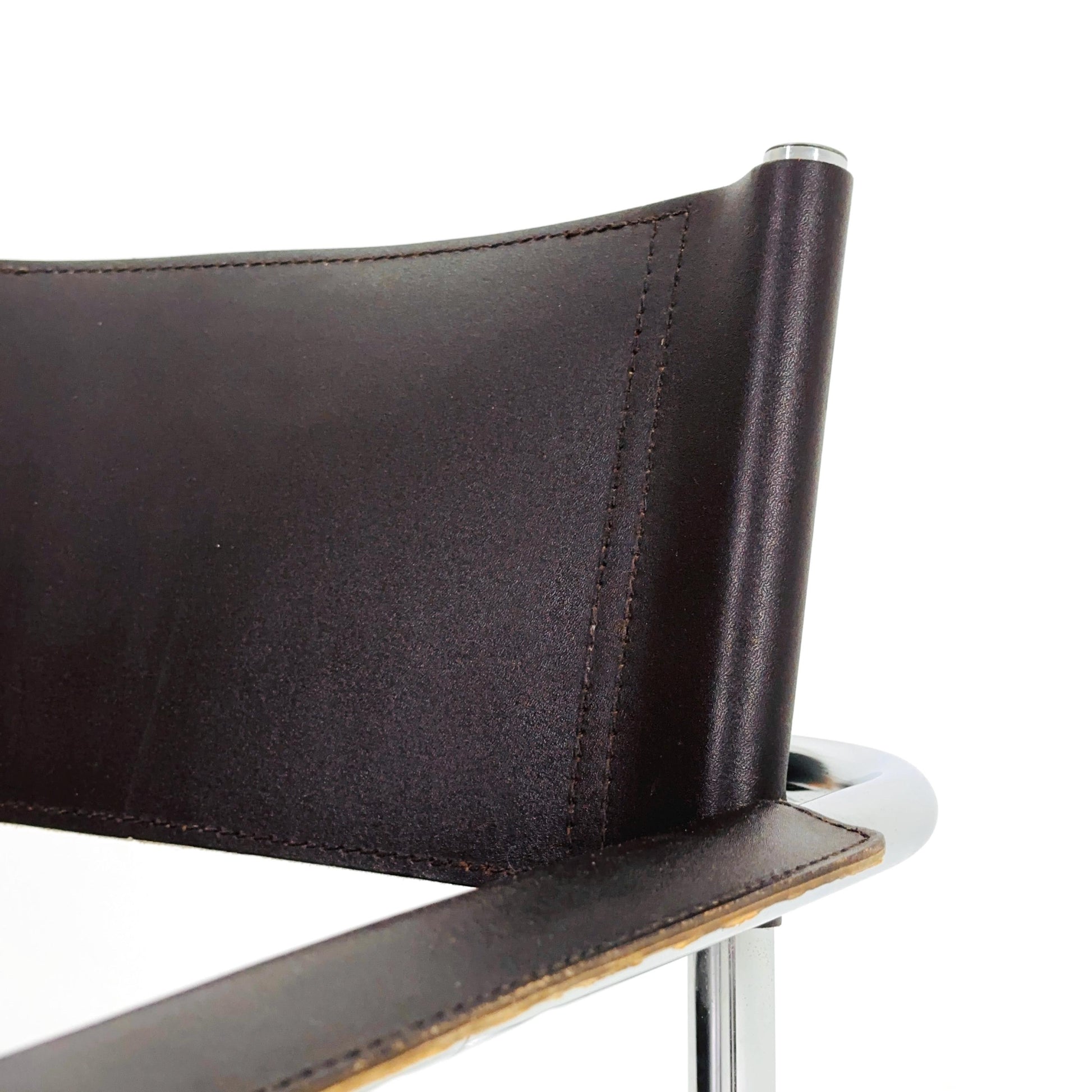 Mid-Century Bauhaus Dark Brown Armchair by Centro Studio Italy, 1980s