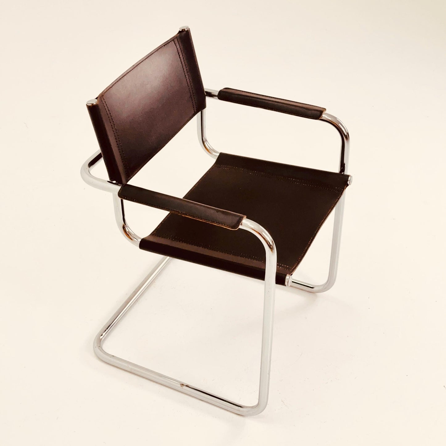Mid-Century Bauhaus Dark Brown Armchair by Centro Studio Italy, 1980s