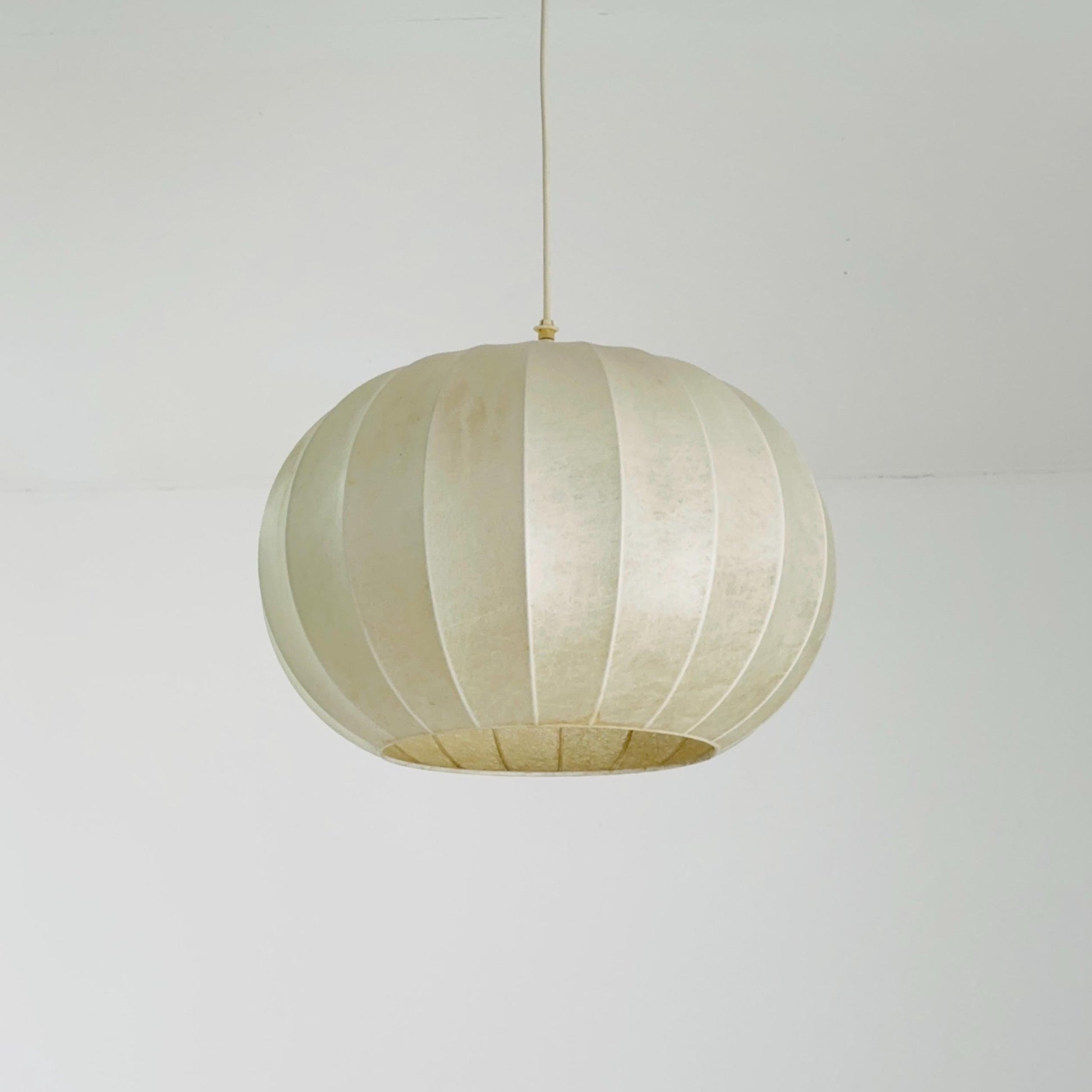 Mid-Century Italian Round Cocoon Pendant Lamp by Achille Castiglioni 1960s