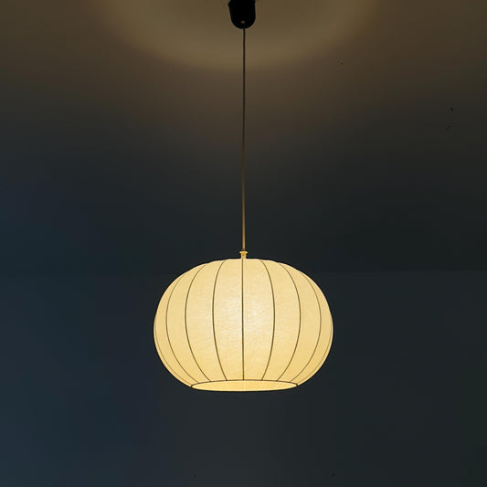 Mid-Century Italian Round Cocoon Pendant Lamp by Achille Castiglioni 1960s