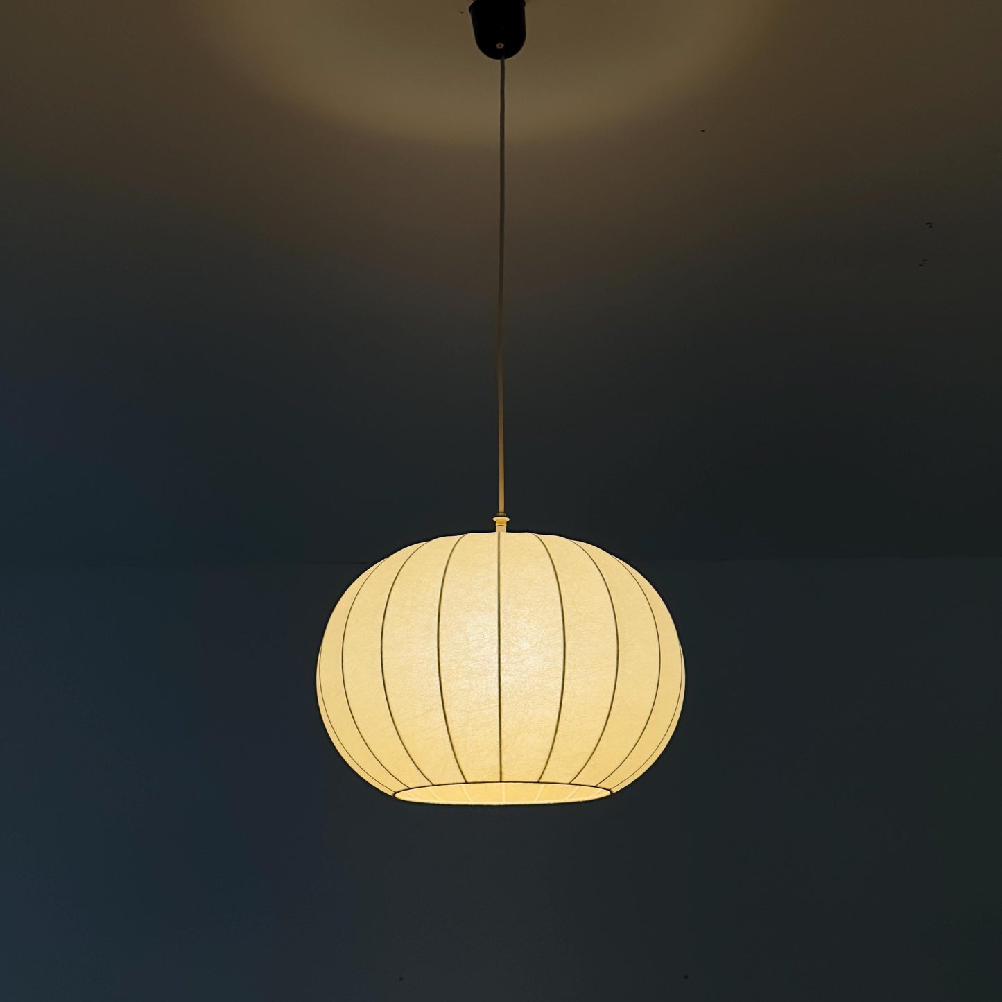 Mid-Century Italian Round Cocoon Pendant Lamp by Achille Castiglioni 1960s