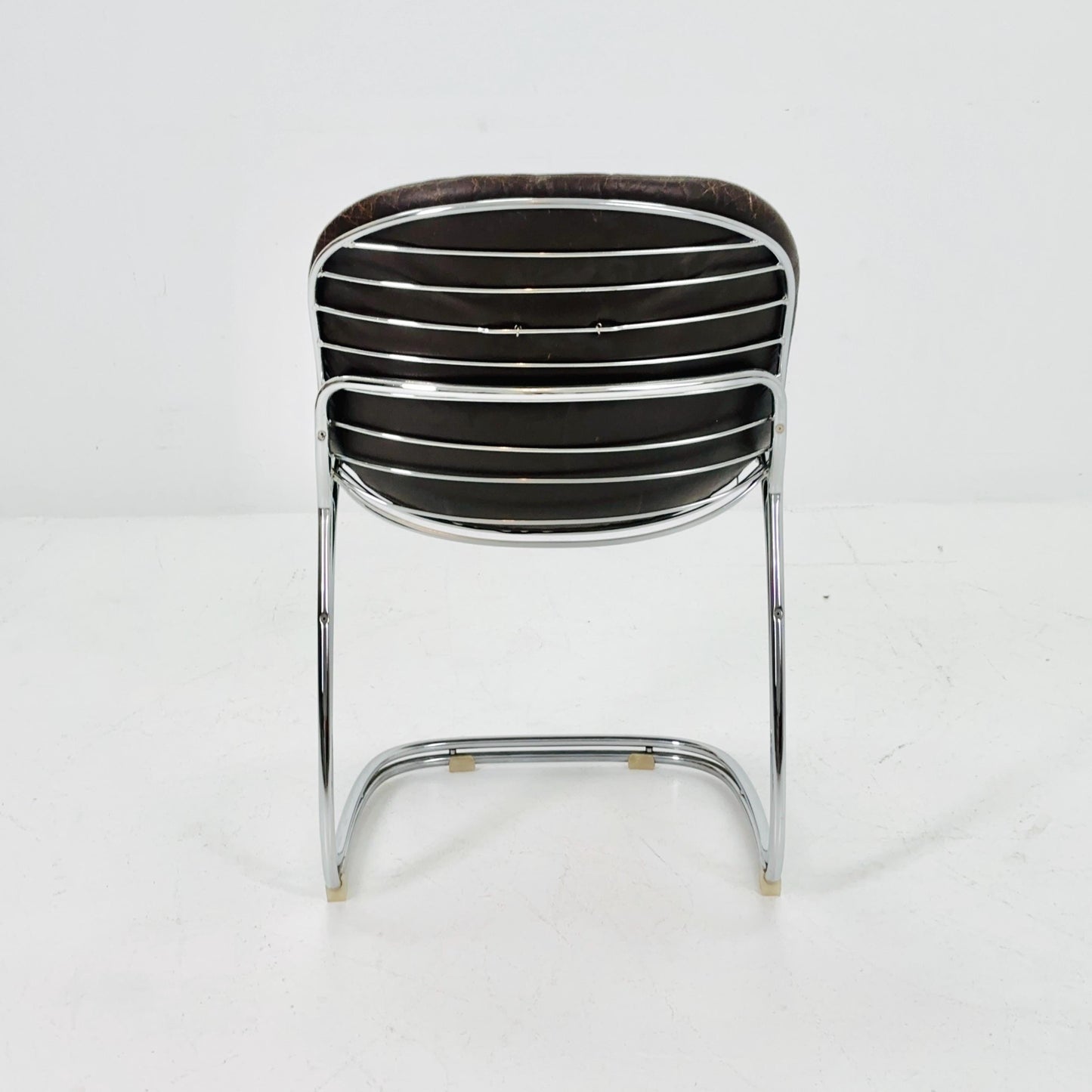 Mid century Bauhaus brown Sabrina dining chair by Gaston’s Rinaldi for Rima ,1970s Italy