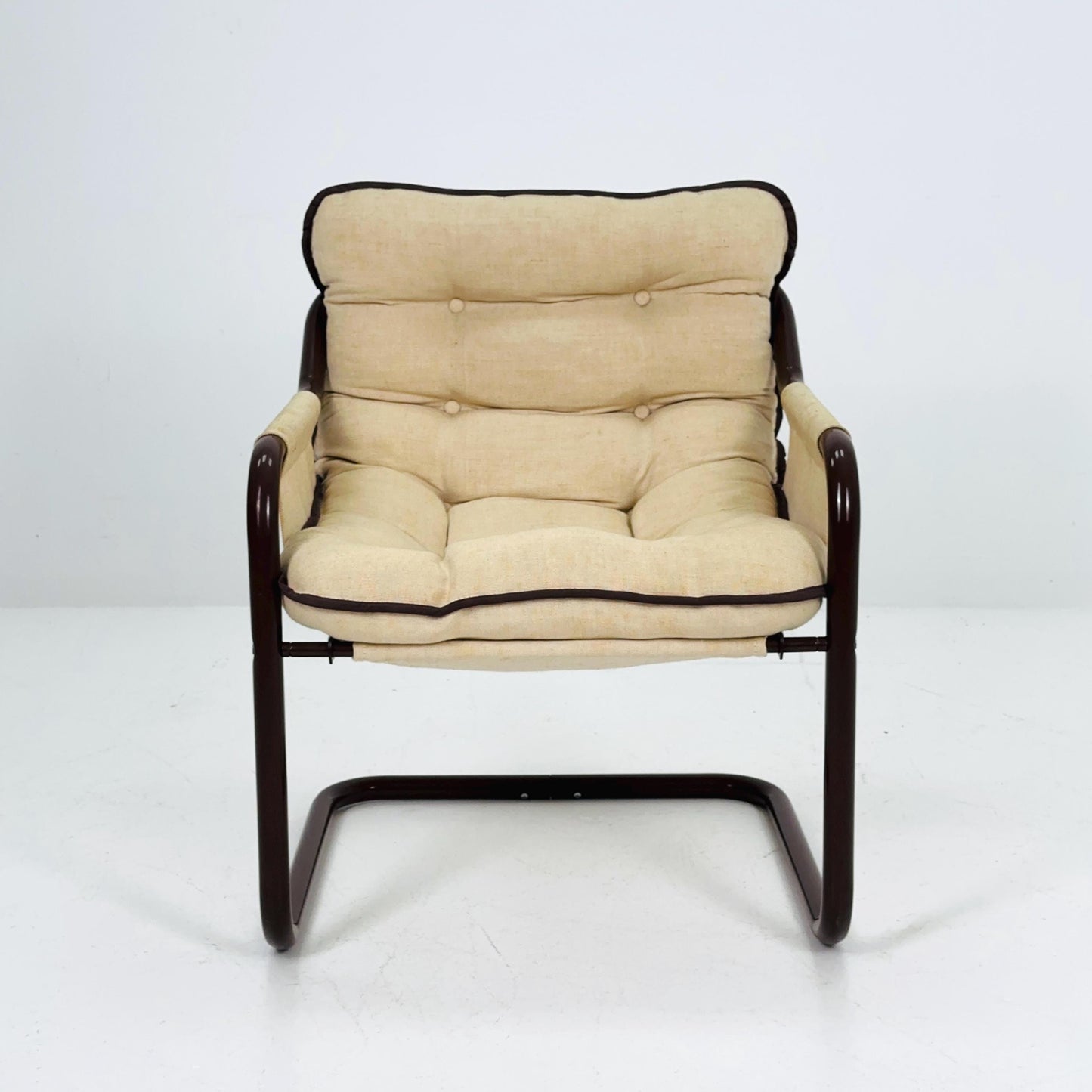 Mid century century Bauhaus tubular canvas armchair for Tomas Jelinek by IKEA 1980s