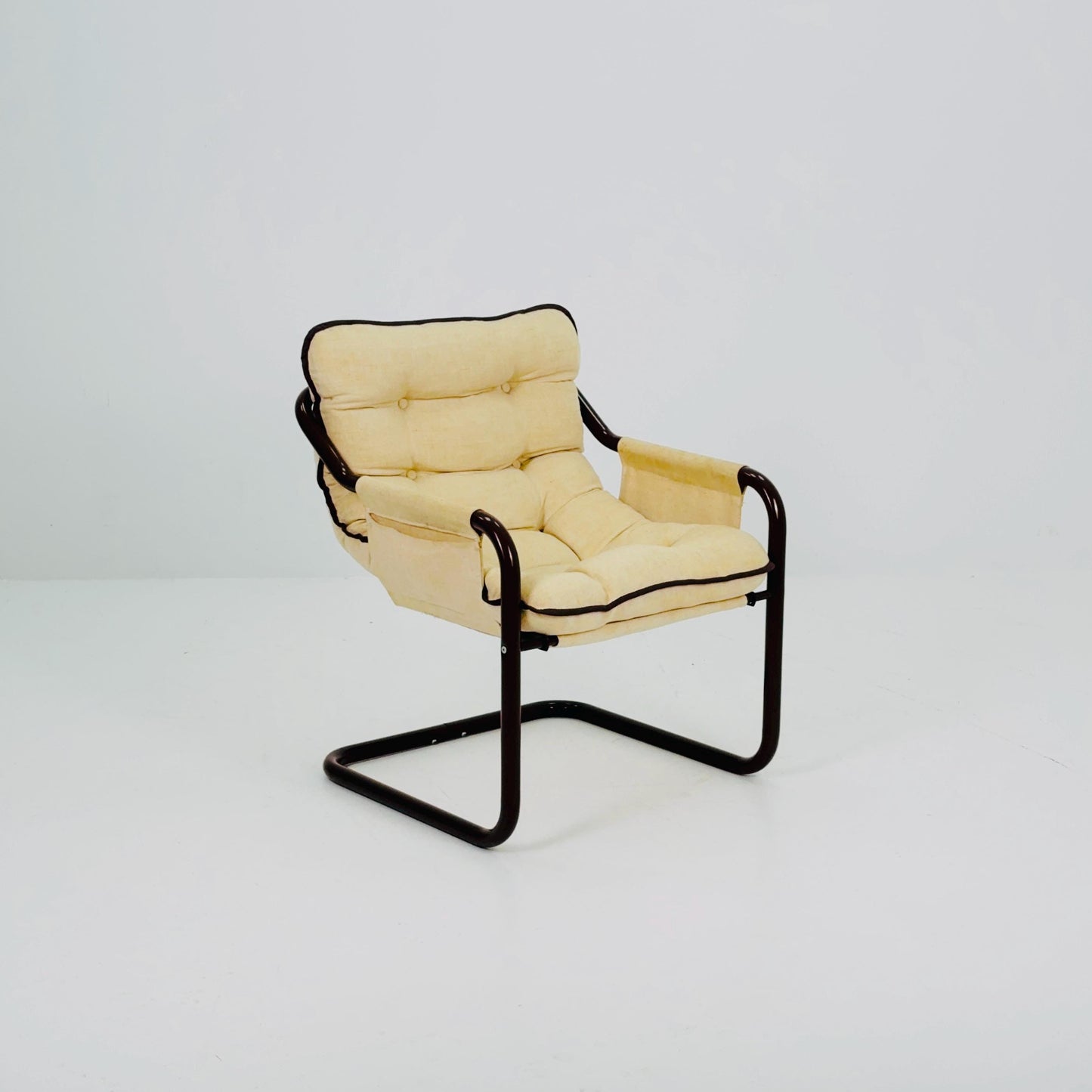 Mid century century Bauhaus tubular canvas armchair for Tomas Jelinek by IKEA 1980s
