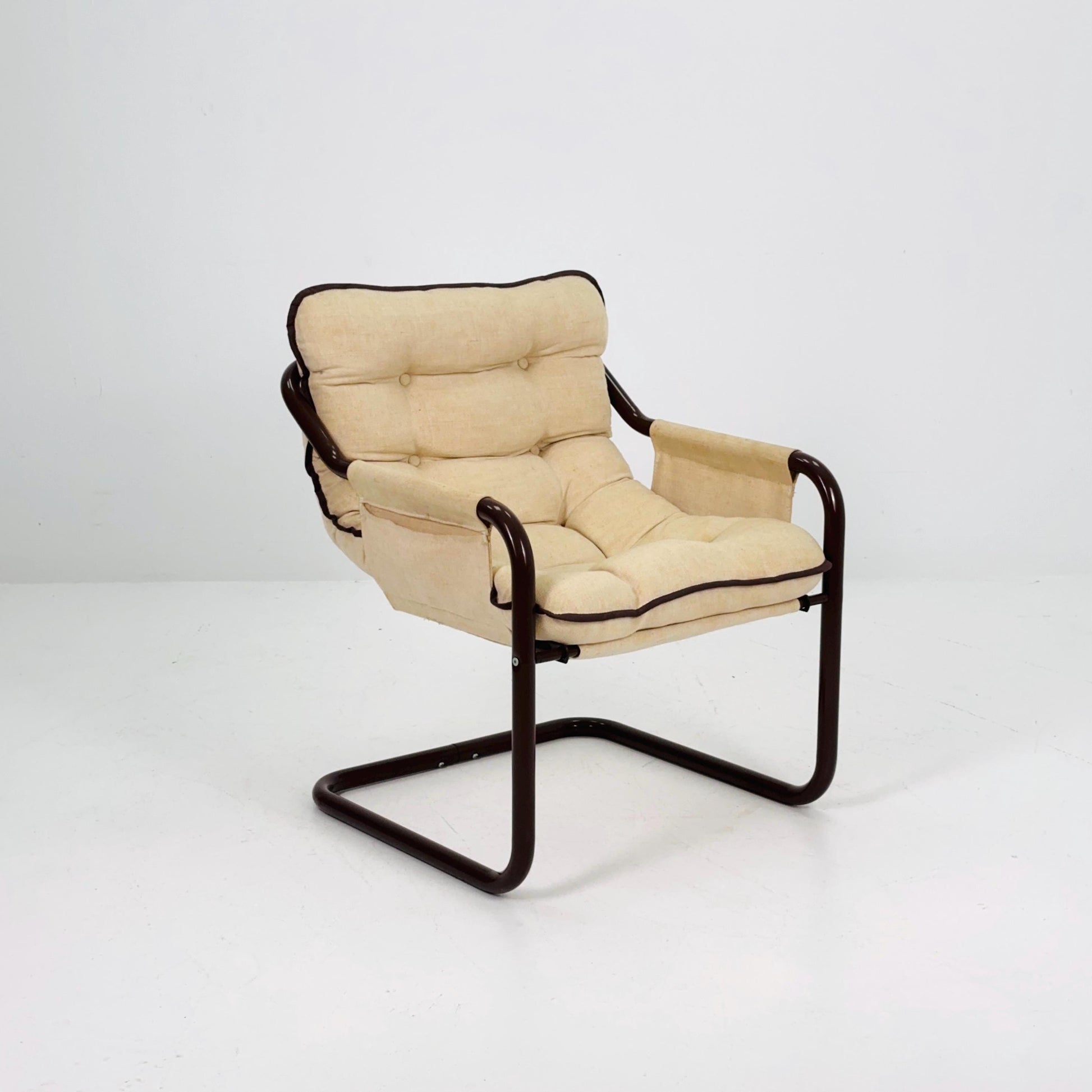 Mid century century Bauhaus tubular canvas armchair for Tomas Jelinek by IKEA 1980s