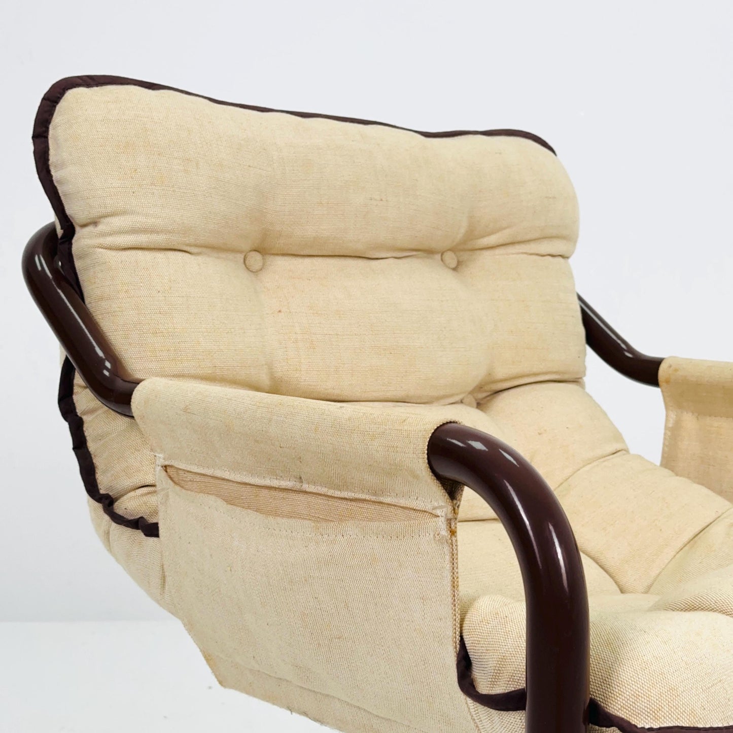 Mid century century Bauhaus tubular canvas armchair for Tomas Jelinek by IKEA 1980s