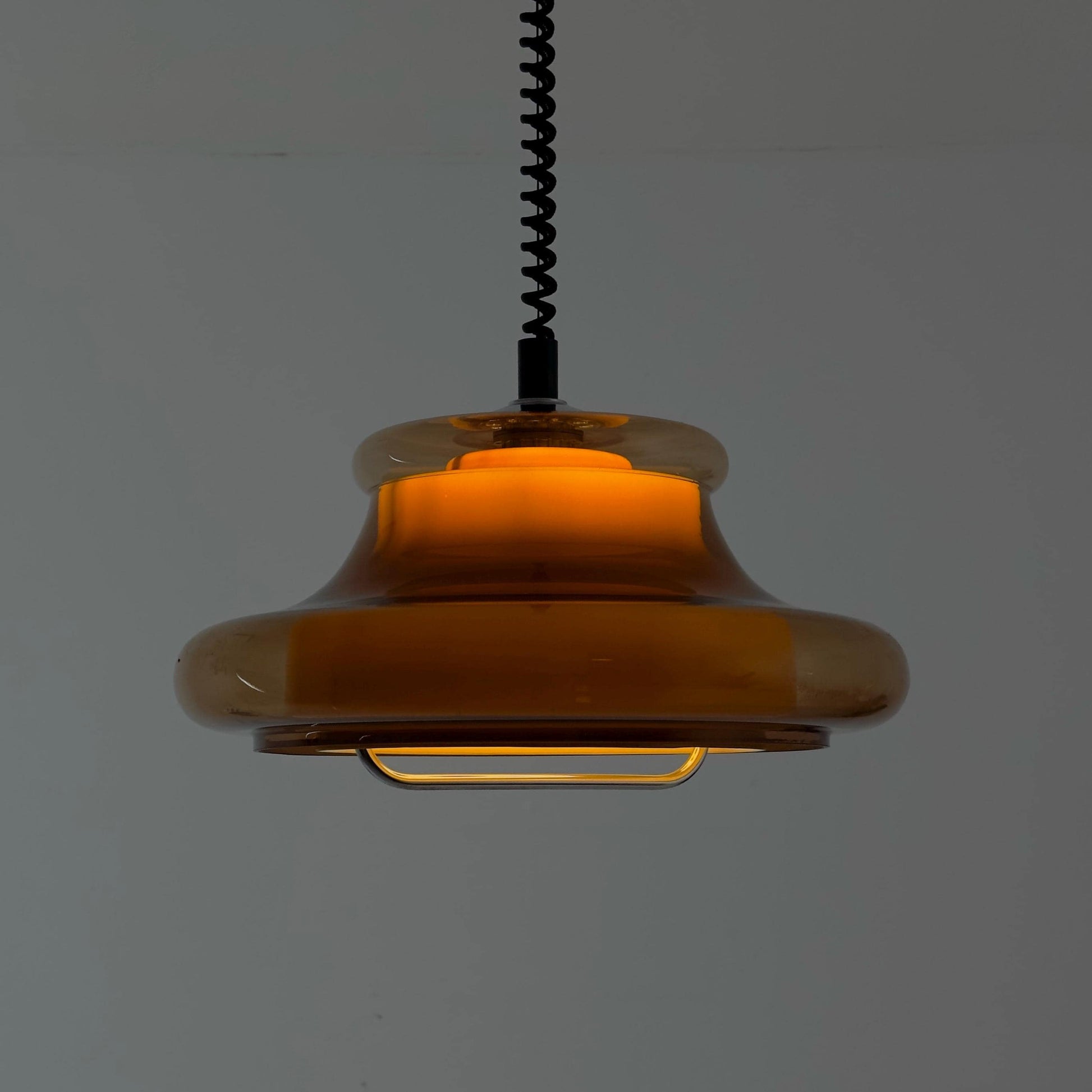 Mid-Century Spaceage Mushroom adjustable Pendant Lamp by Herda 1980s