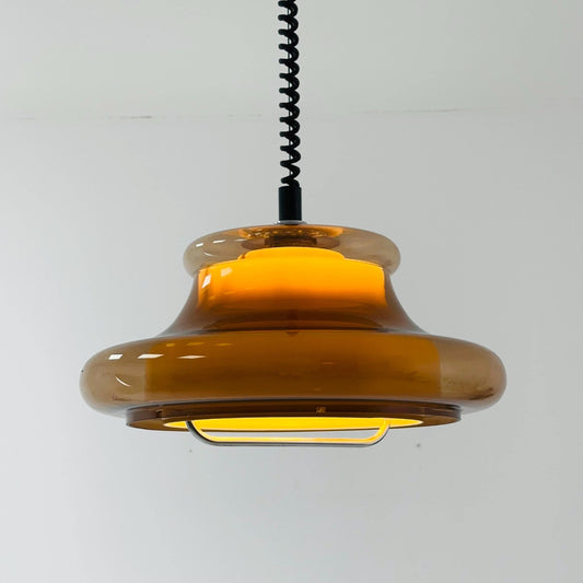 Mid-Century Spaceage Mushroom adjustable Pendant Lamp by Herda 1980s