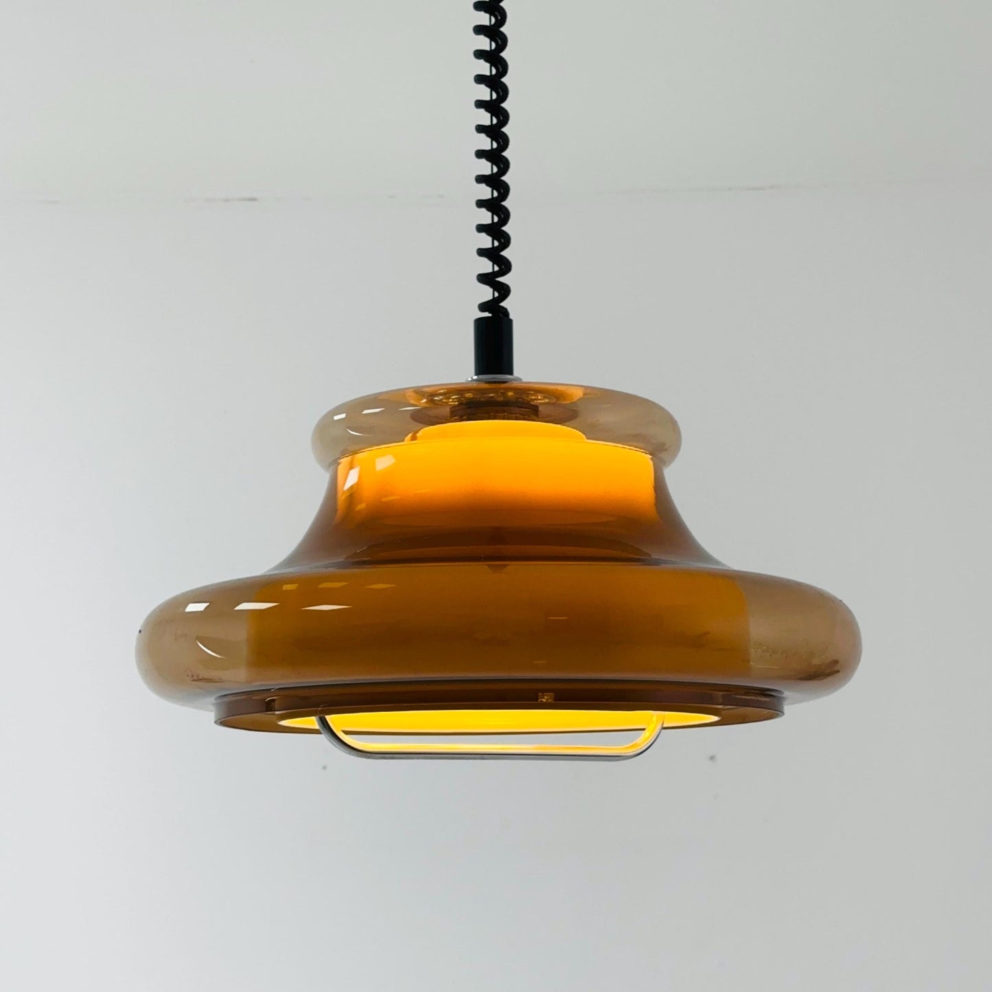 Mid-Century Spaceage Mushroom adjustable Pendant Lamp by Herda 1980s