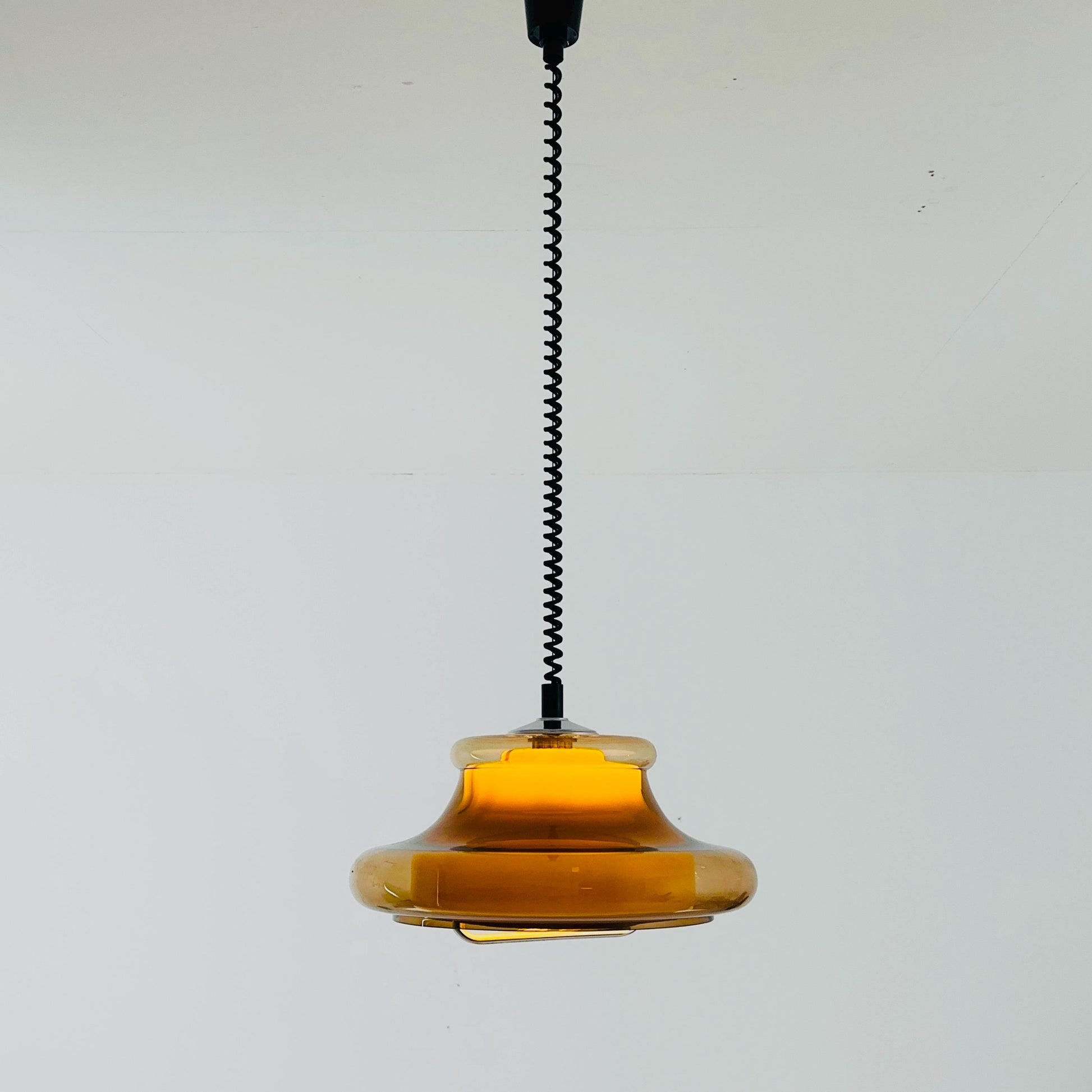 Mid-Century Spaceage Mushroom adjustable Pendant Lamp by Herda 1980s
