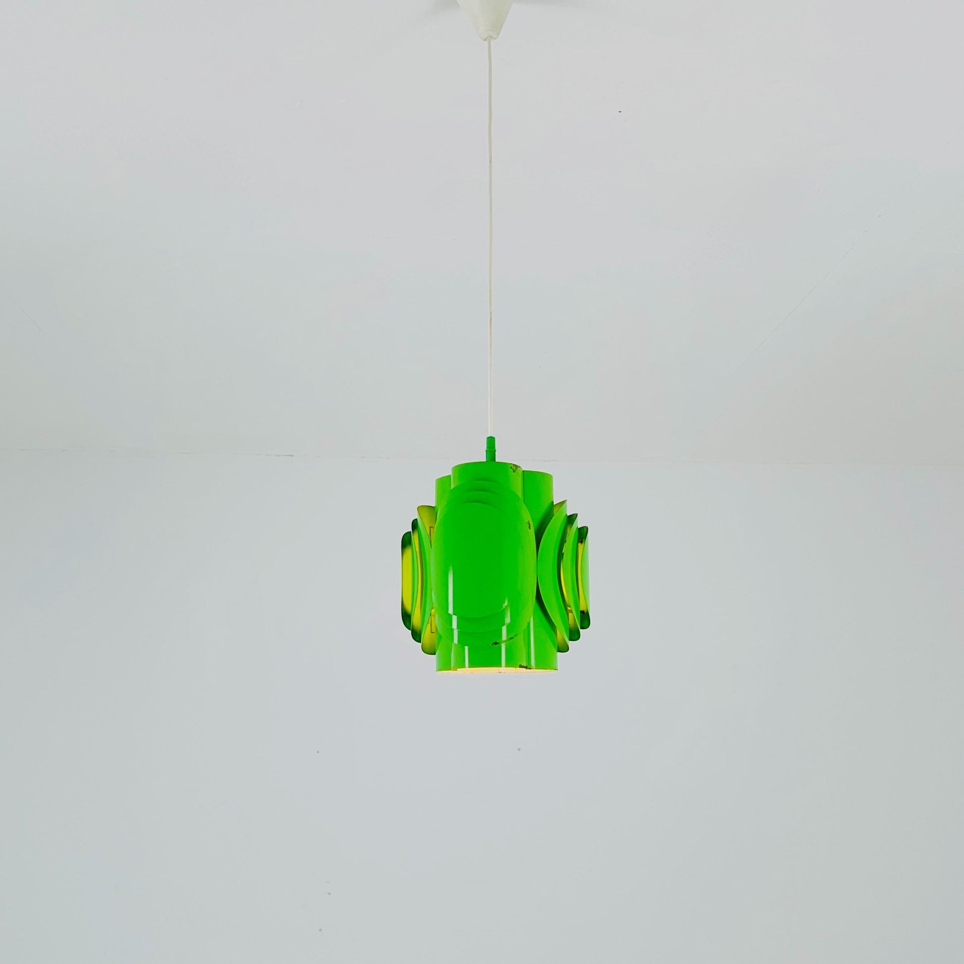 Mid-Century Danish Metal Pendant Green Lamp by Lyfa / Kay Korbing – Fog & Mørup, Denmark 1970s