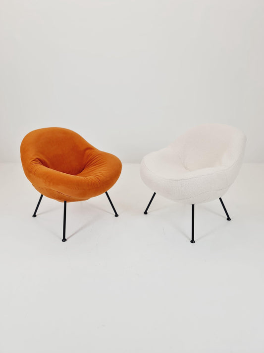 1 of 2 Midcentury easy egg chairs by Fritz Neth For Correcta ,Germany, 1950s, Set of 2