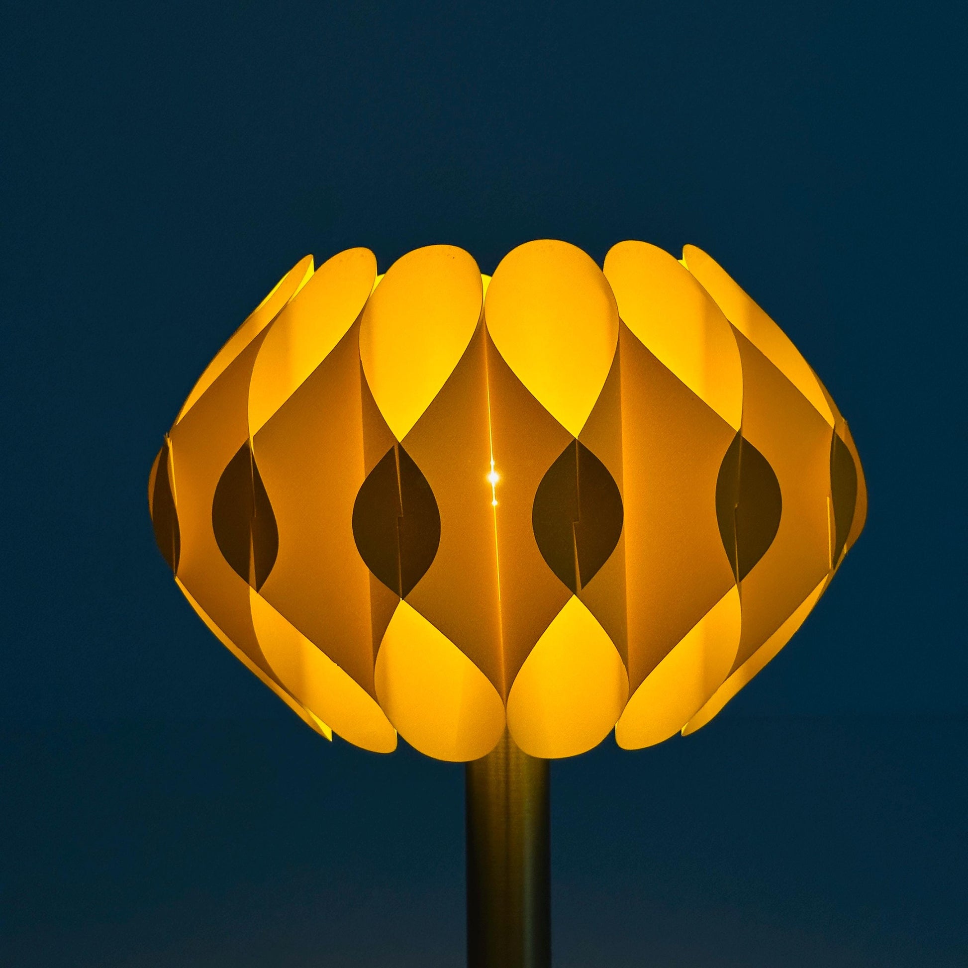 Mid-Century Zicoli Table Lamp – Yellow Sculptural Shade & Brass Base, 1960s