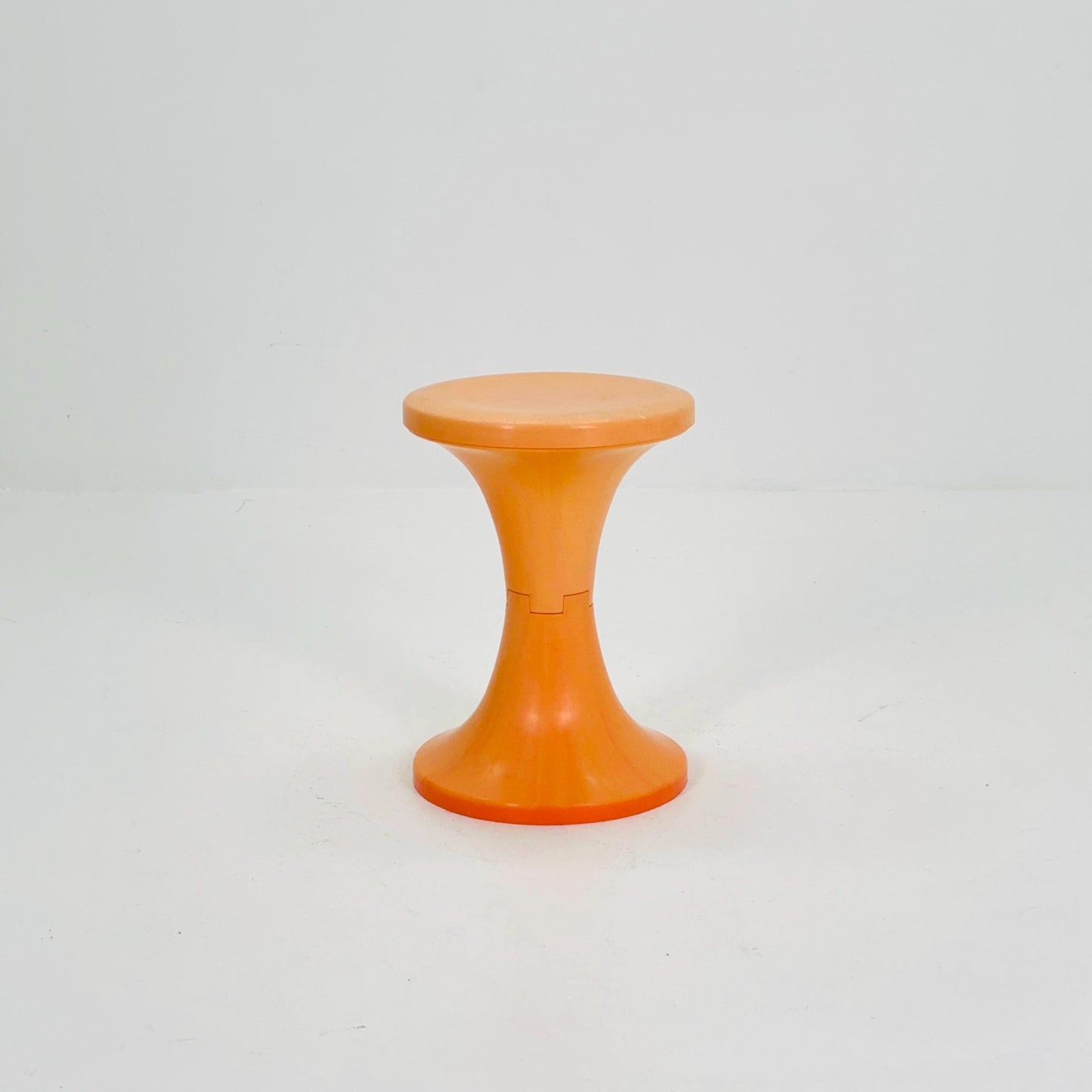 Retro tulip orange stool by Dynaware 1970s