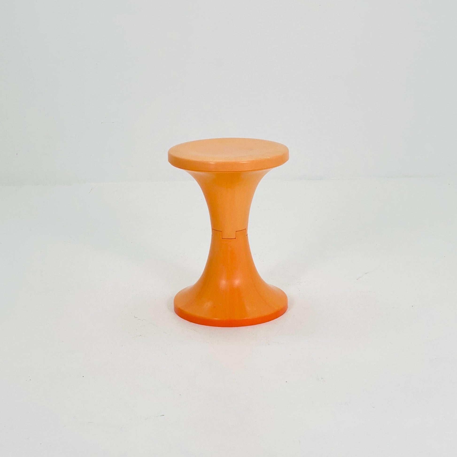 Retro tulip orange stool by Dynaware 1970s