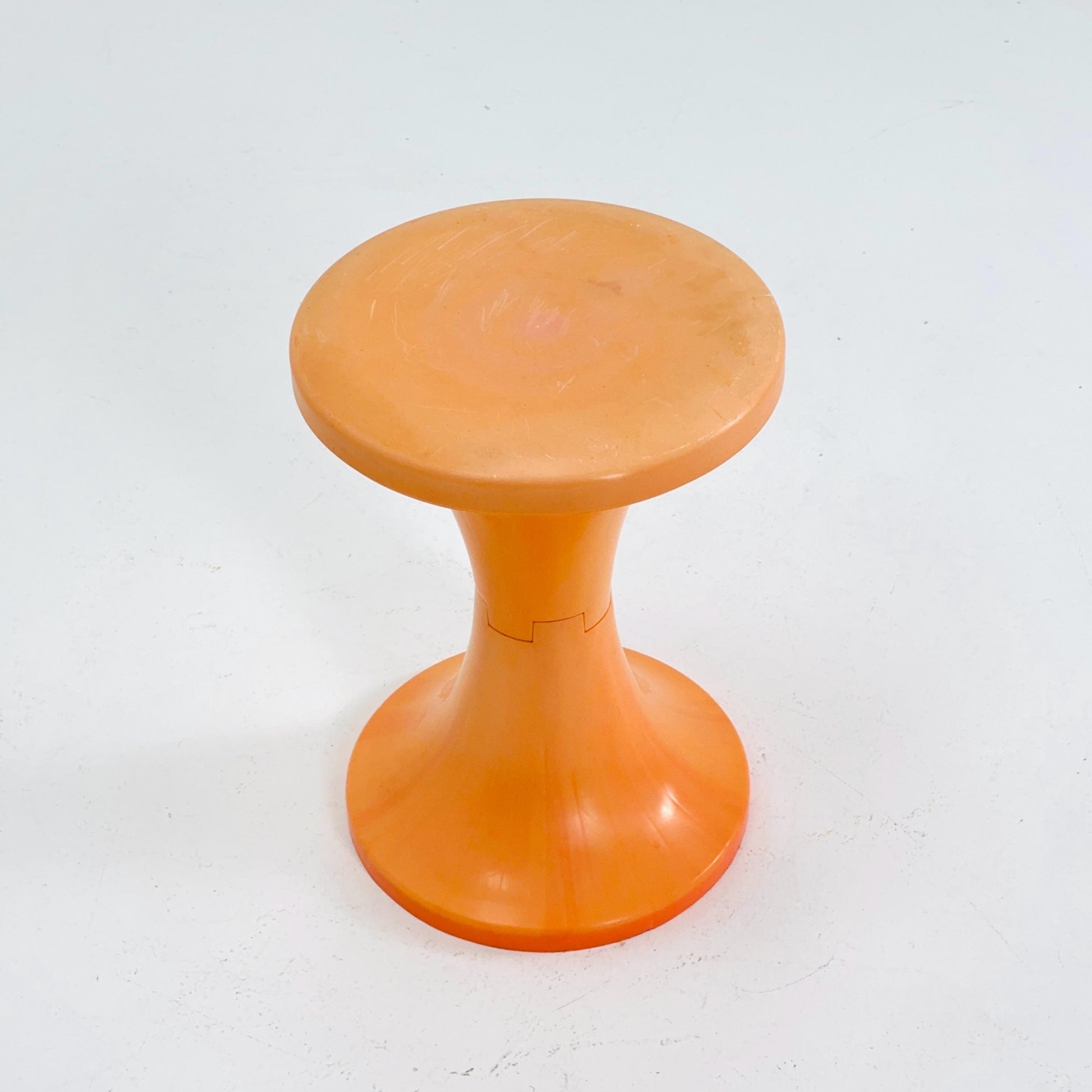 Retro tulip orange stool by Dynaware 1970s
